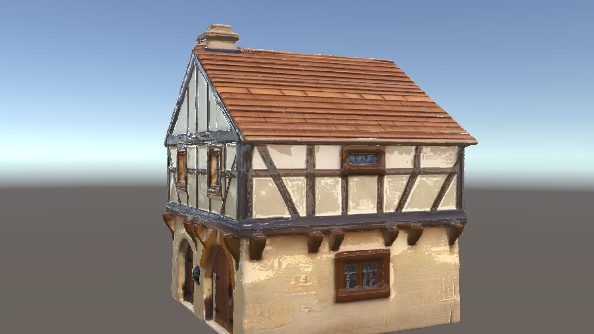 Medieval HalfTimbered House Model Pack Low-poly 3D model_5