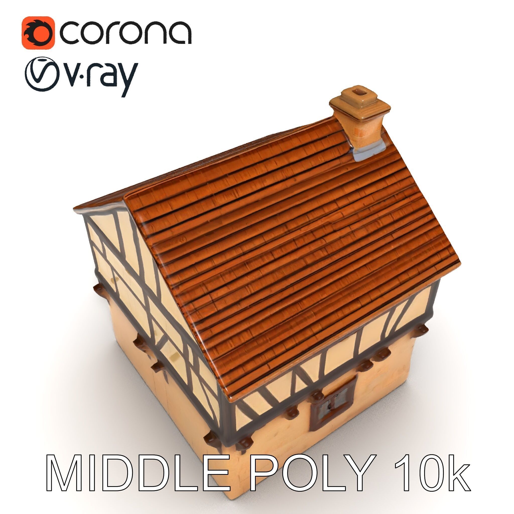 Medieval HalfTimbered House Model Pack Low-poly 3D model_28