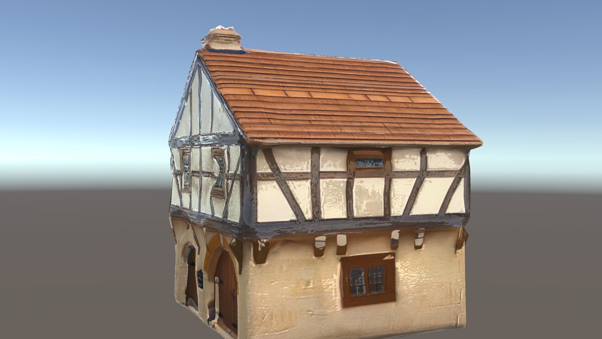 Medieval HalfTimbered House Model Pack Low-poly 3D model_10