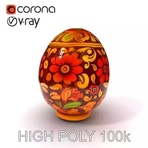 Decorative Floral Egg Model Pack