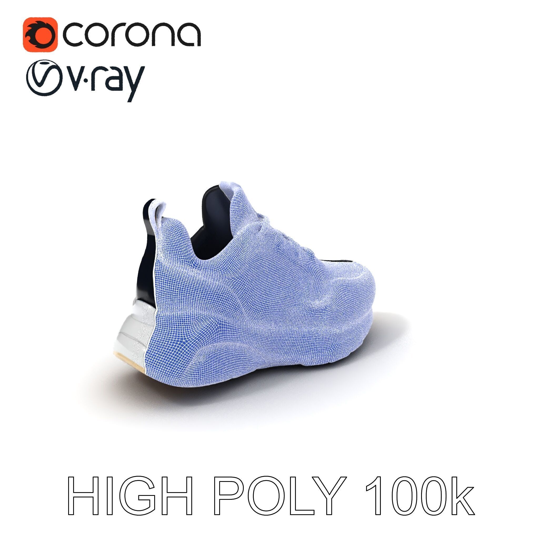 Stylish Sneaker Model Pack with Detailed Textures Low-poly 3D model_3