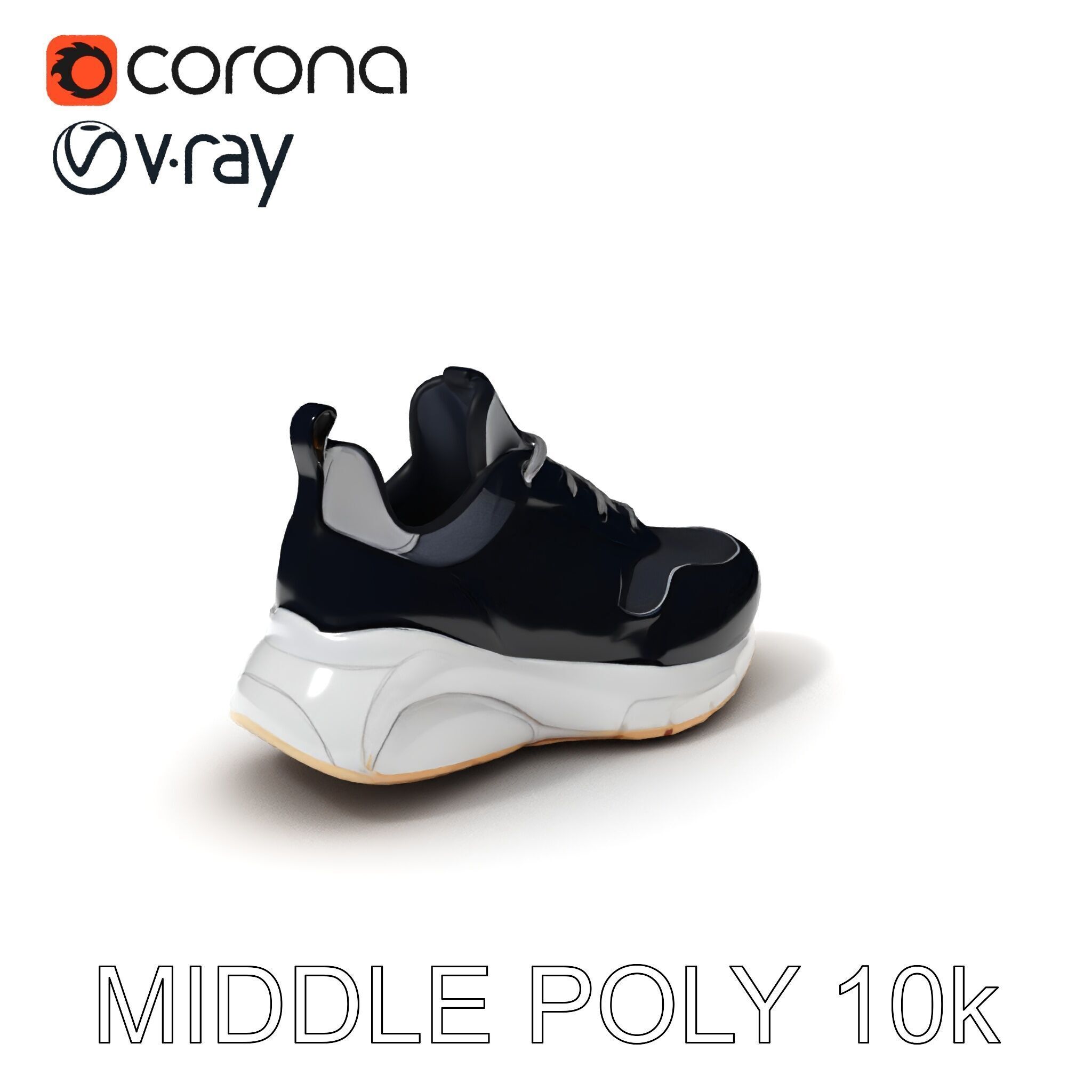 Stylish Sneaker Model Pack with Detailed Textures Low-poly 3D model_9
