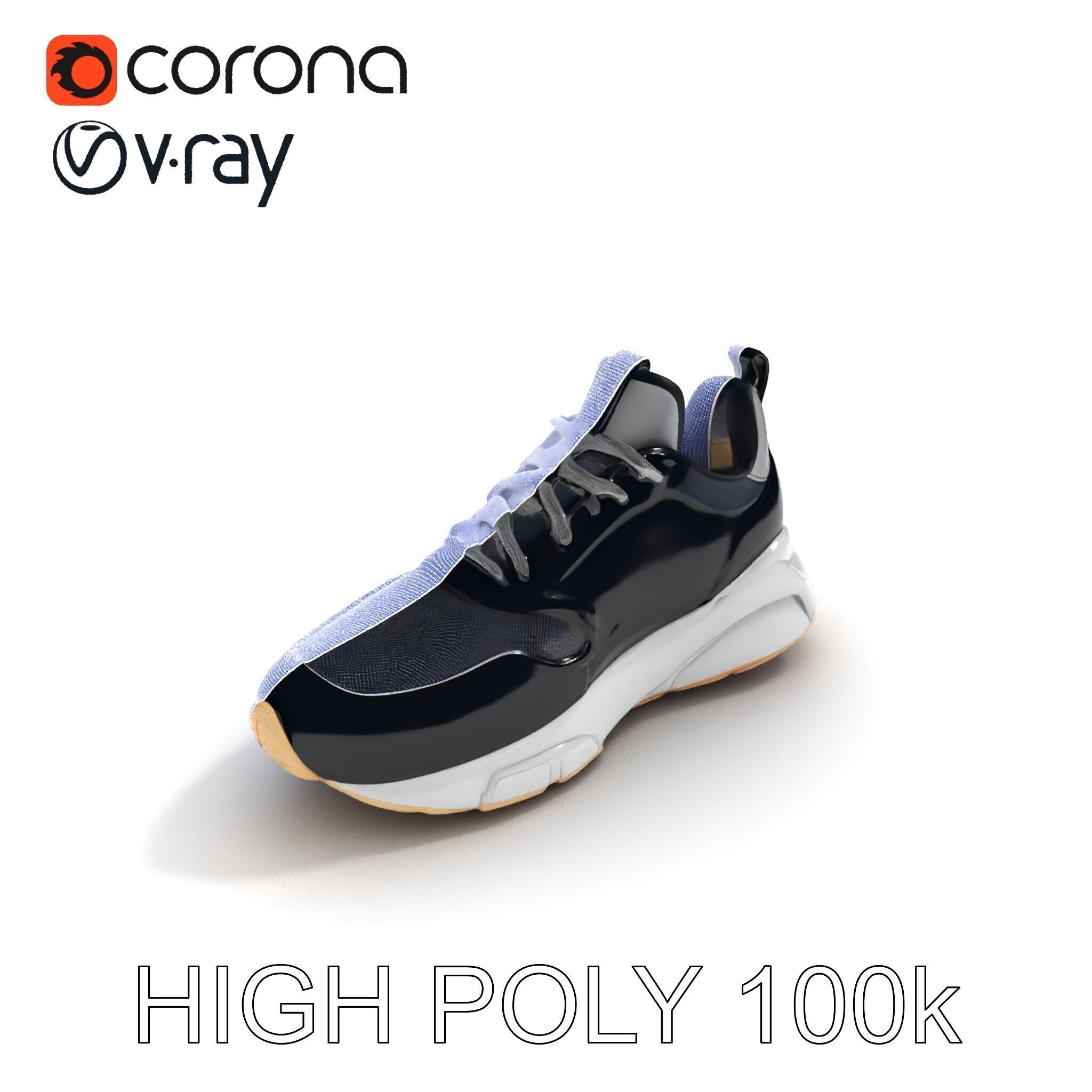 Stylish Sneaker Model Pack with Detailed Textures Low-poly 3D model_35