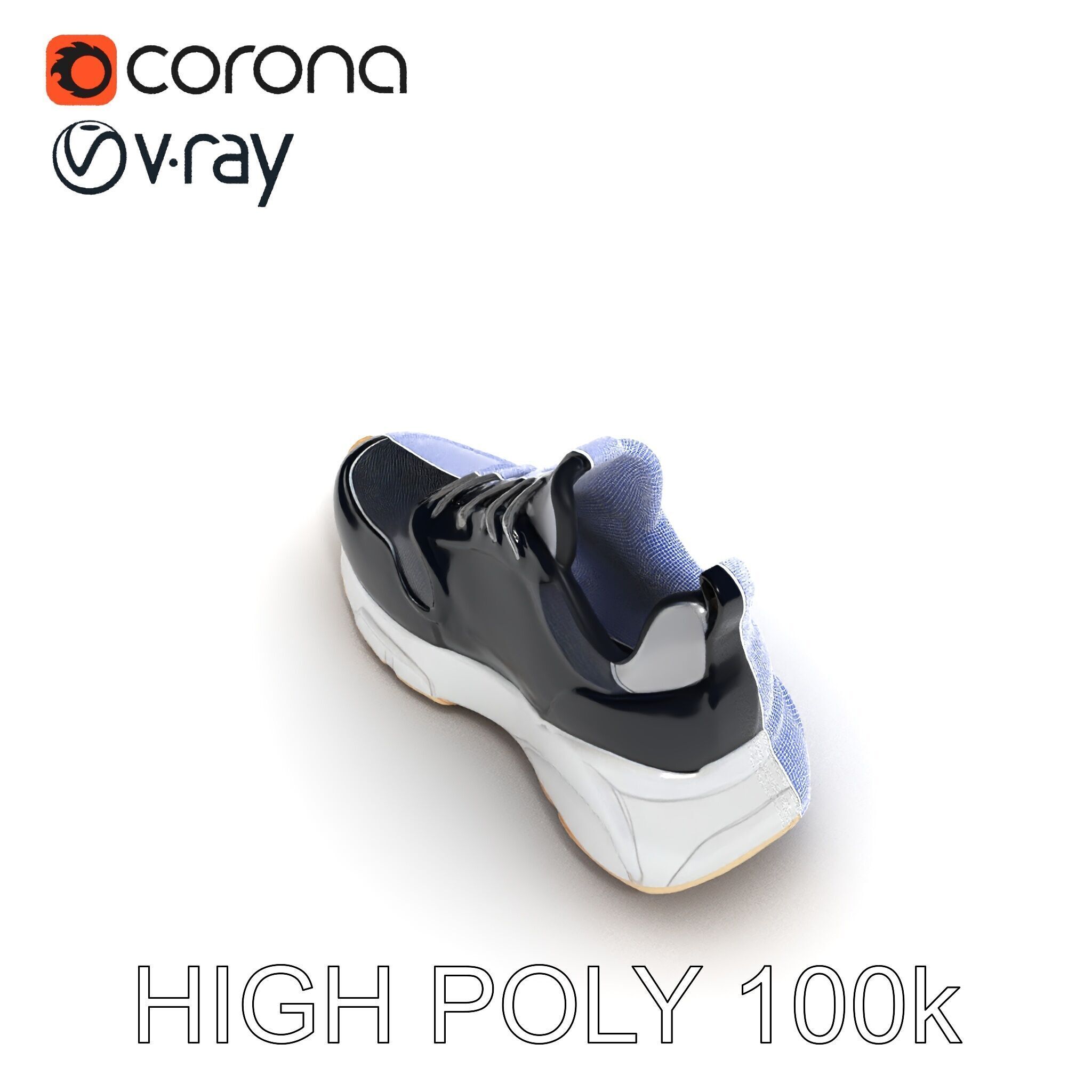 Stylish Sneaker Model Pack with Detailed Textures Low-poly 3D model_32