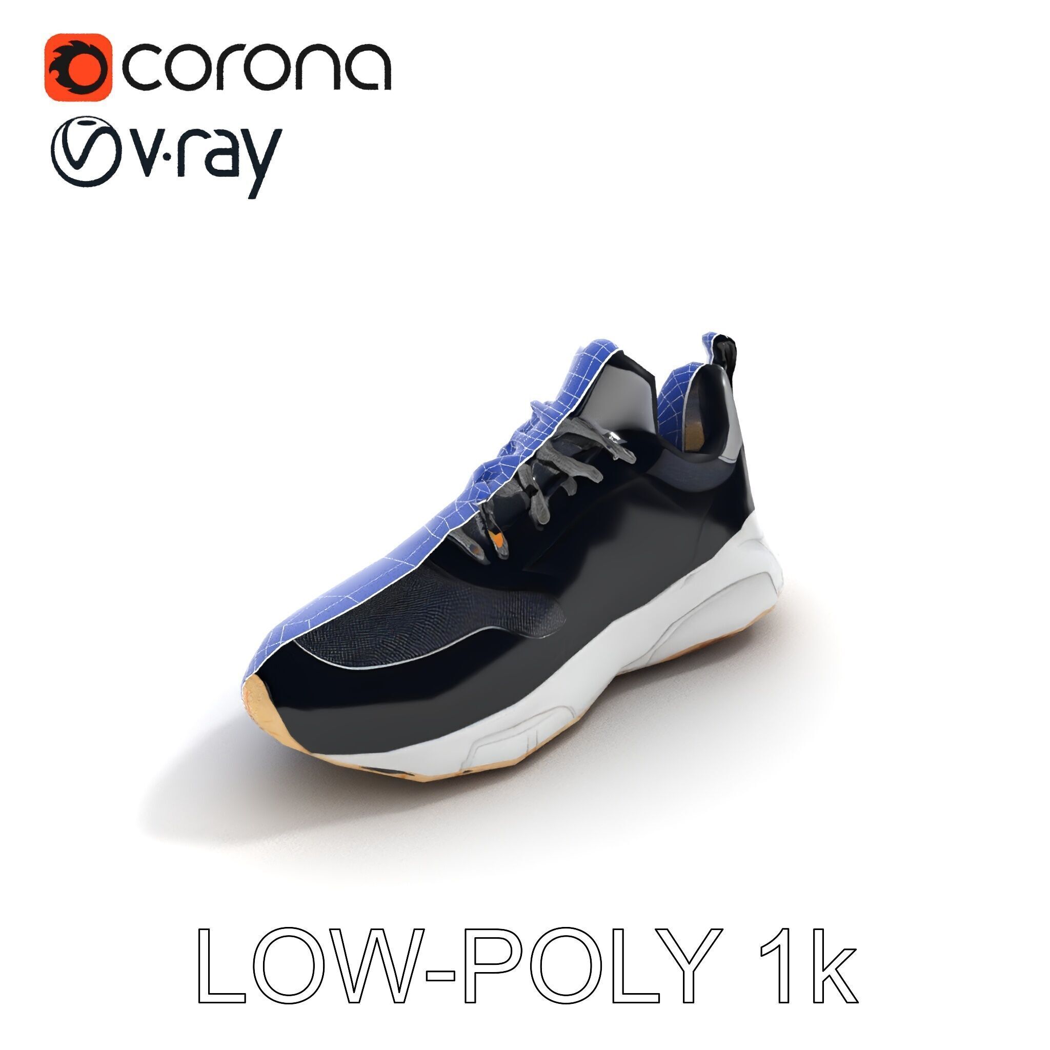 Stylish Sneaker Model Pack with Detailed Textures Low-poly 3D model_15