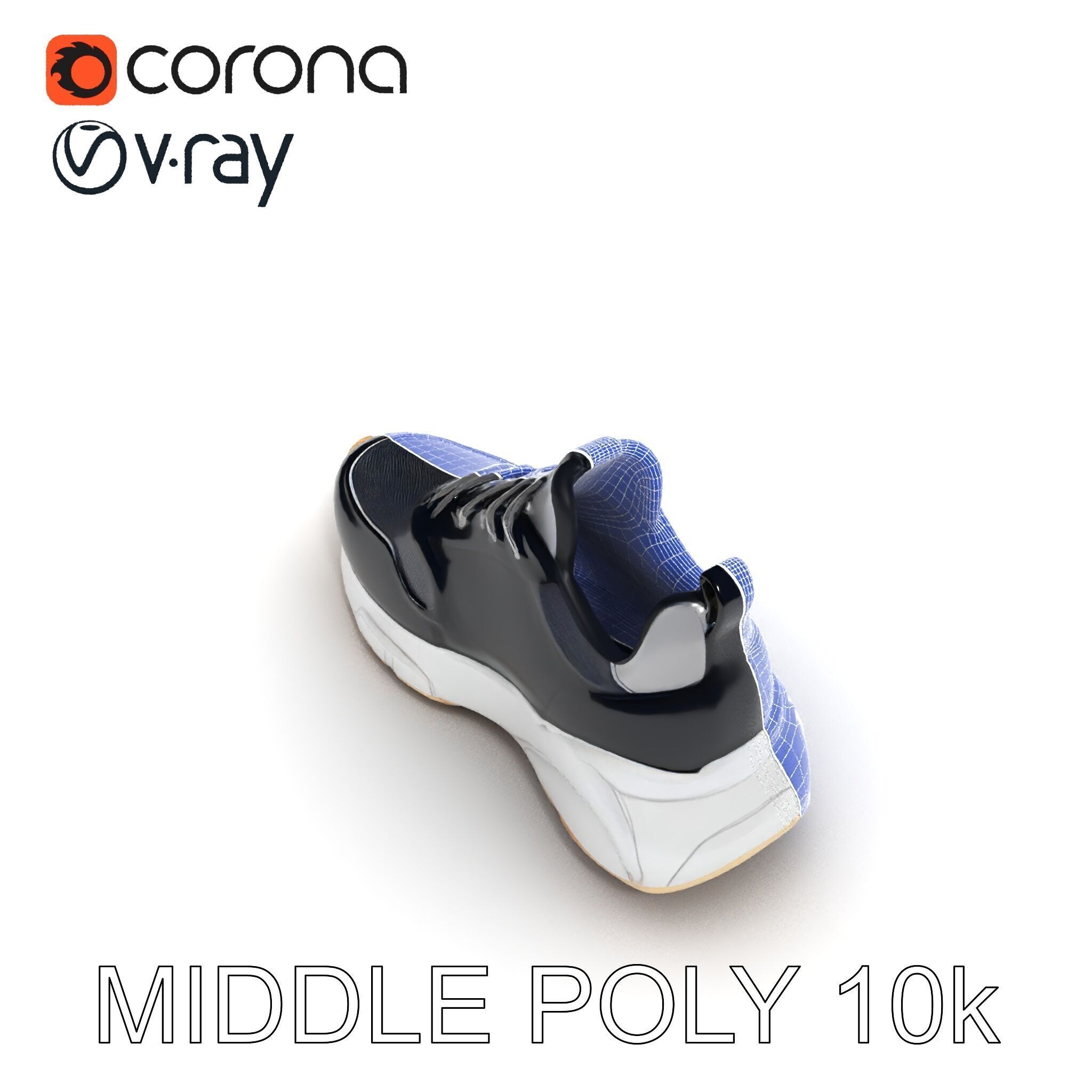 Stylish Sneaker Model Pack with Detailed Textures Low-poly 3D model_6