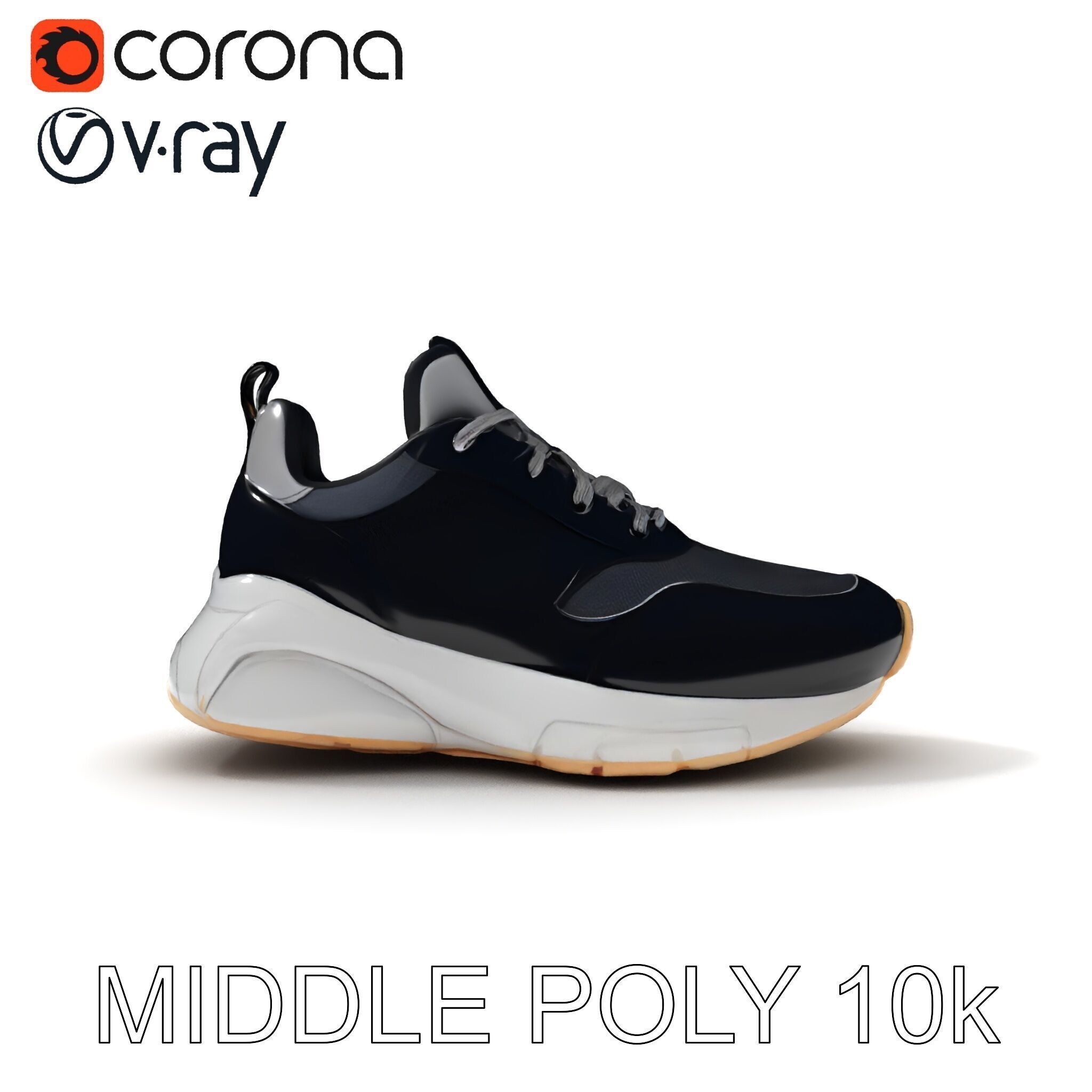 Stylish Sneaker Model Pack with Detailed Textures Low-poly 3D model_19