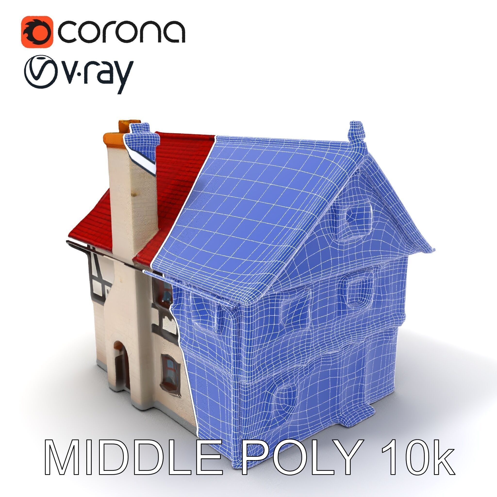 Traditional European House Model Pack Low-poly 3D model_33