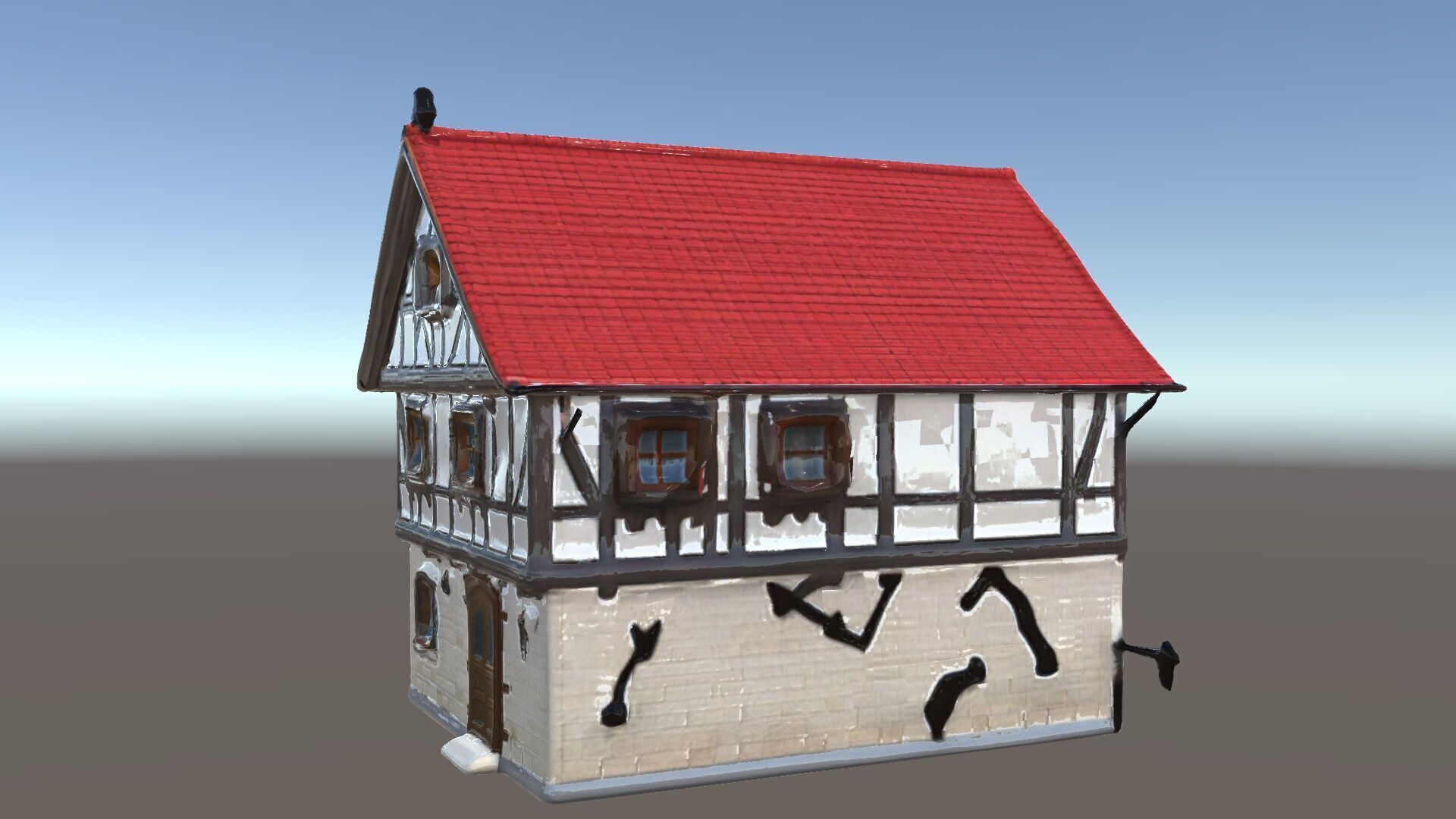 Traditional European House Model Pack Low-poly 3D model_6