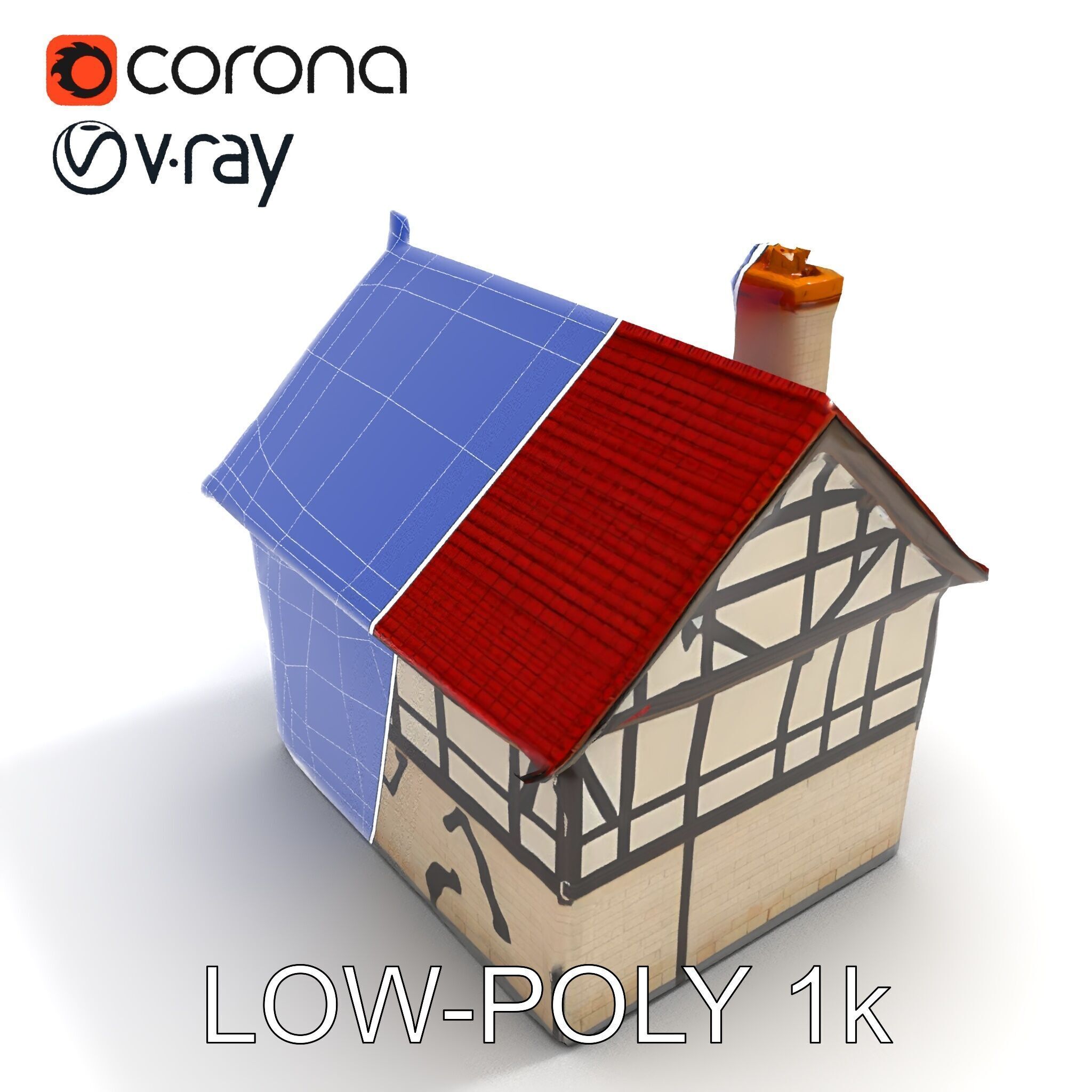 Traditional European House Model Pack Low-poly 3D model_10