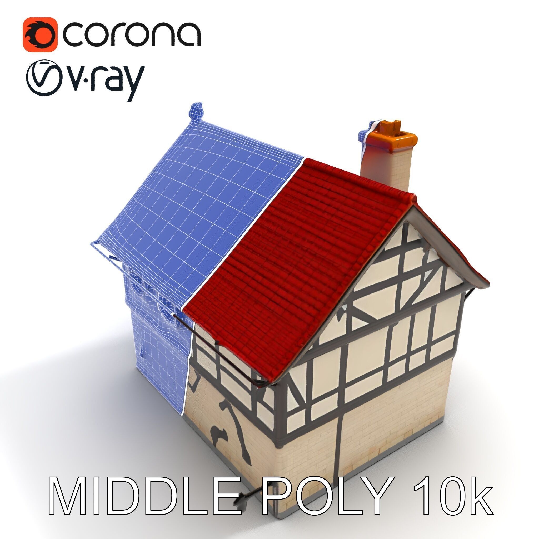 Traditional European House Model Pack Low-poly 3D model_26