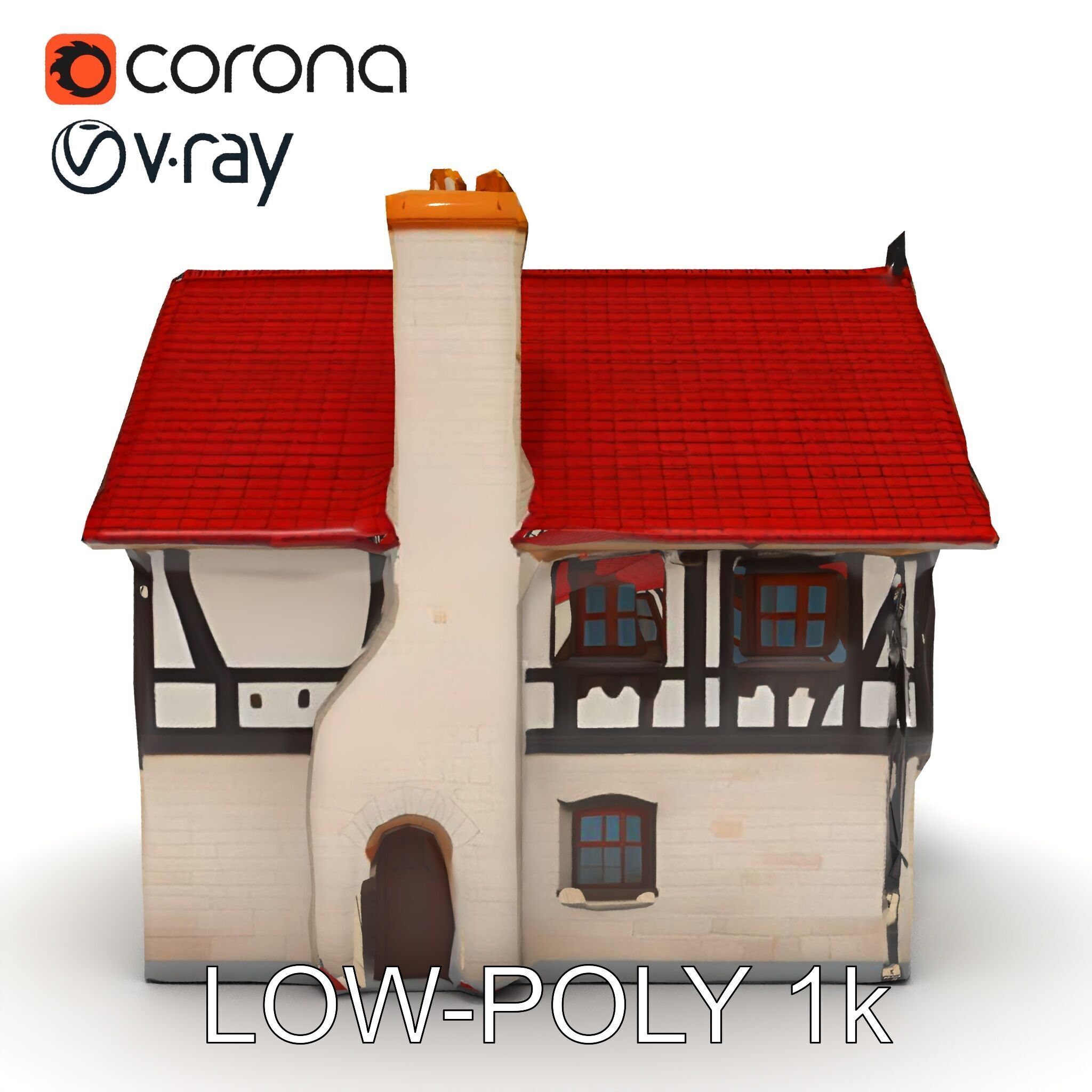 Traditional European House Model Pack Low-poly 3D model_32