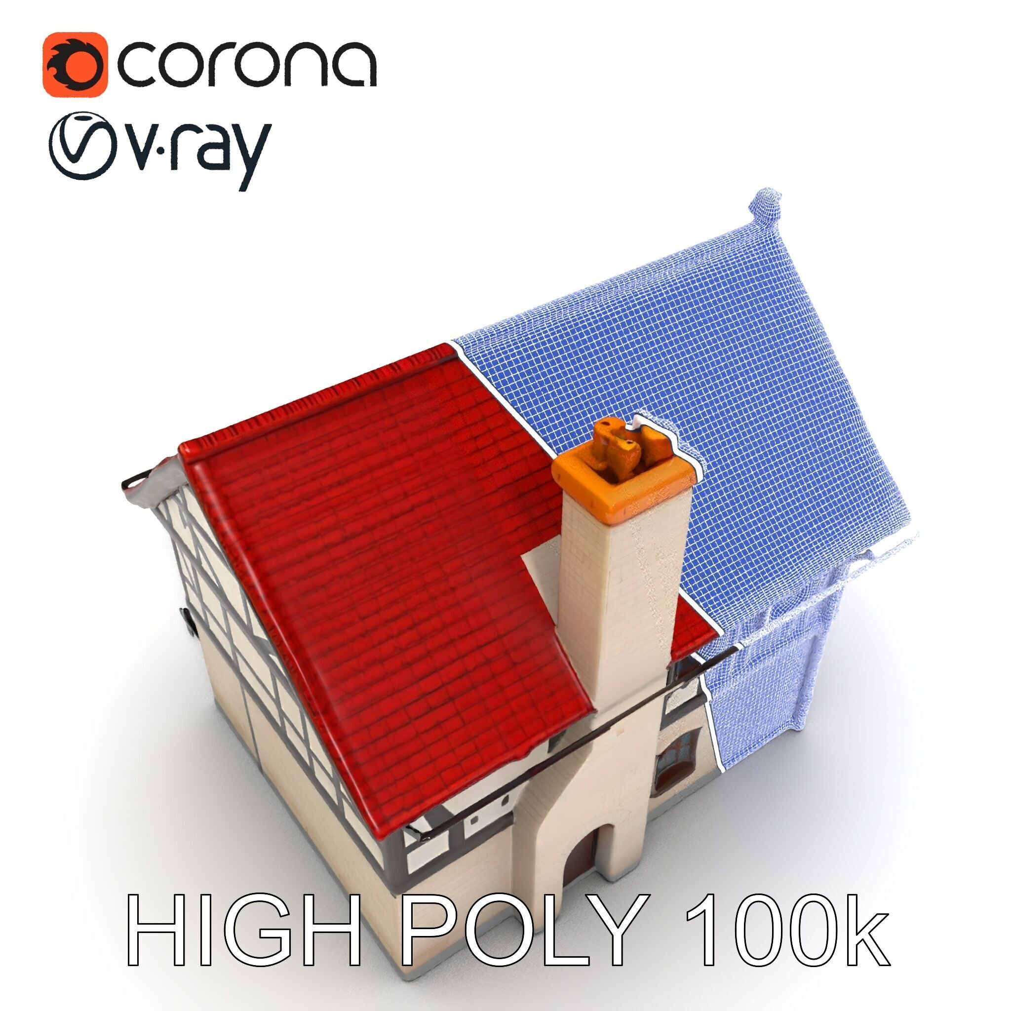 Traditional European House Model Pack Low-poly 3D model_22