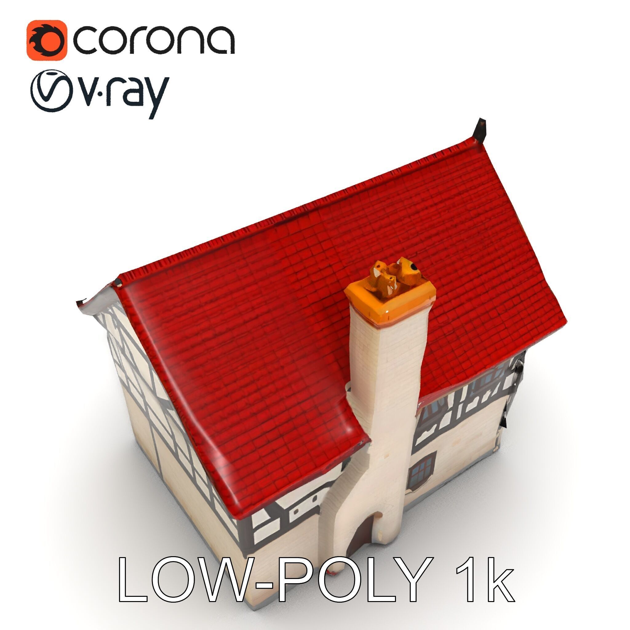 Traditional European House Model Pack Low-poly 3D model_15