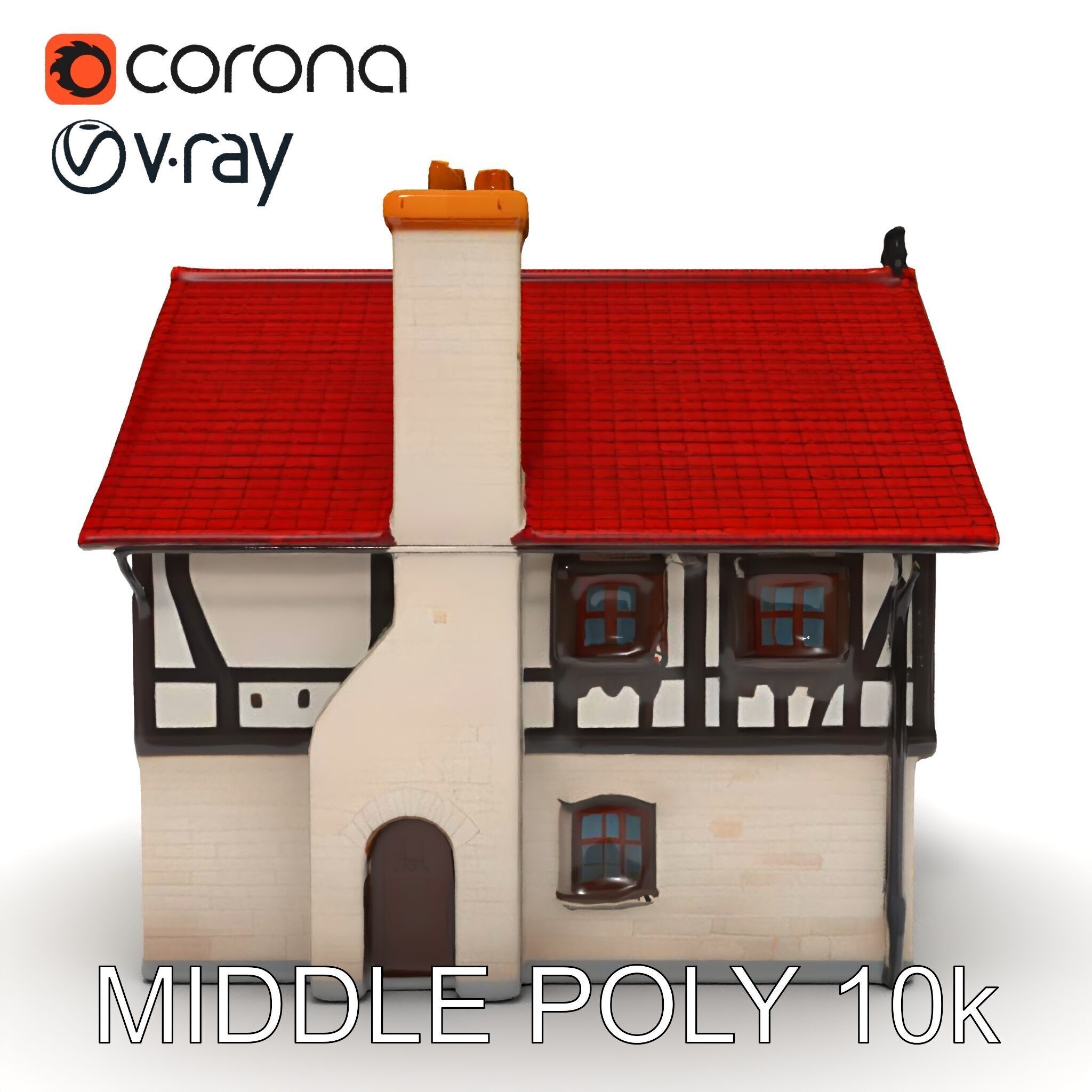 Traditional European House Model Pack Low-poly 3D model_29