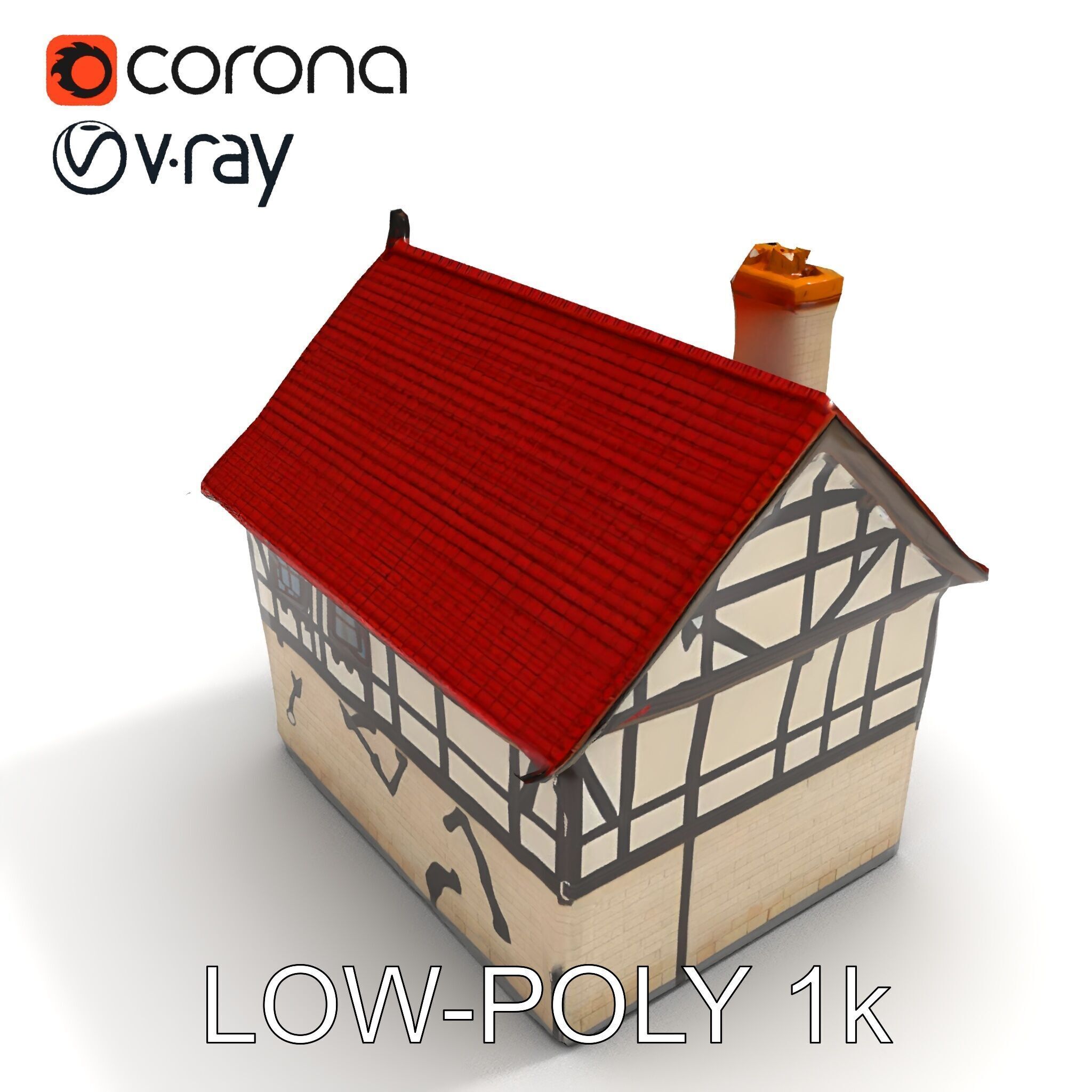 Traditional European House Model Pack Low-poly 3D model_30