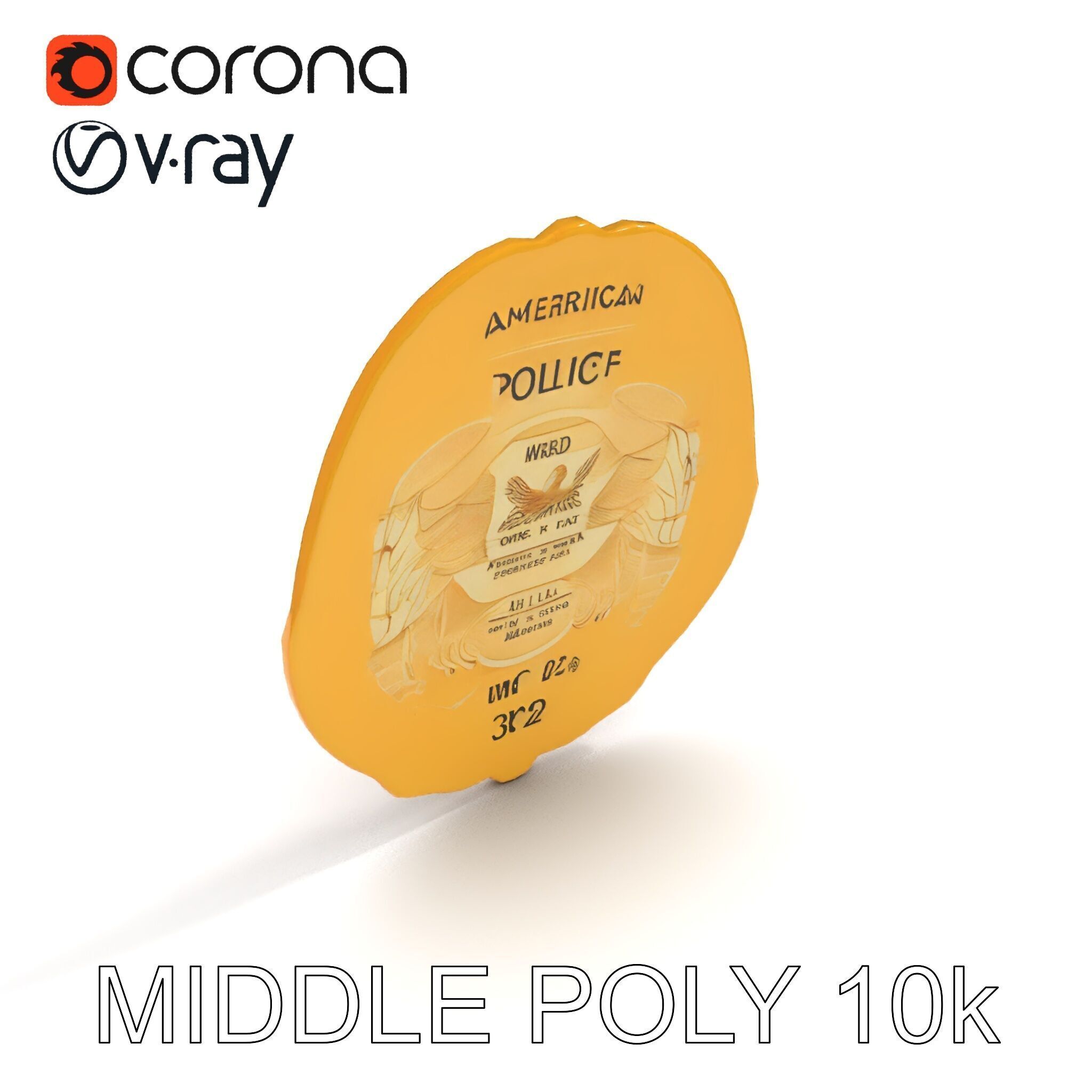 Detailed Police Badge D Model Pack Low-poly 3D model_22