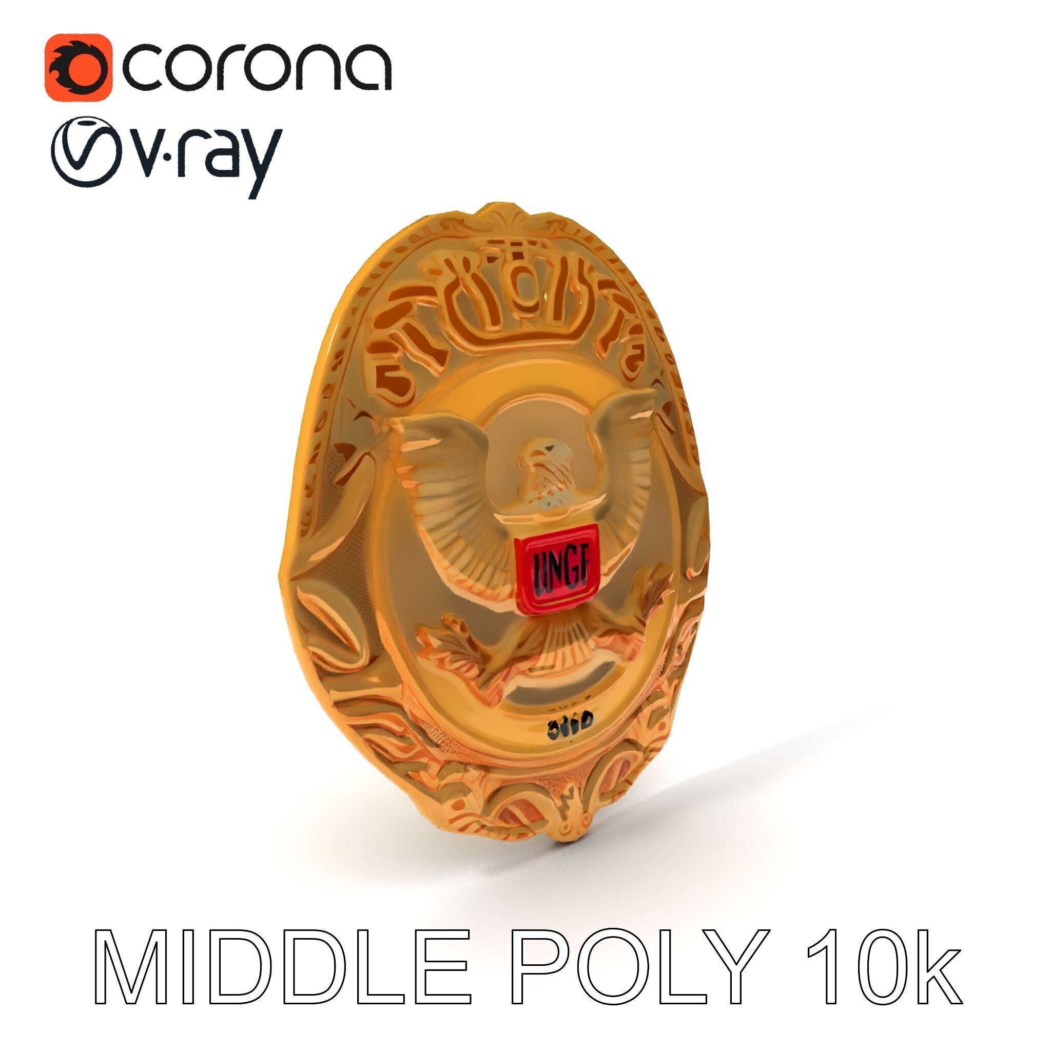 Detailed Police Badge D Model Pack Low-poly 3D model_27