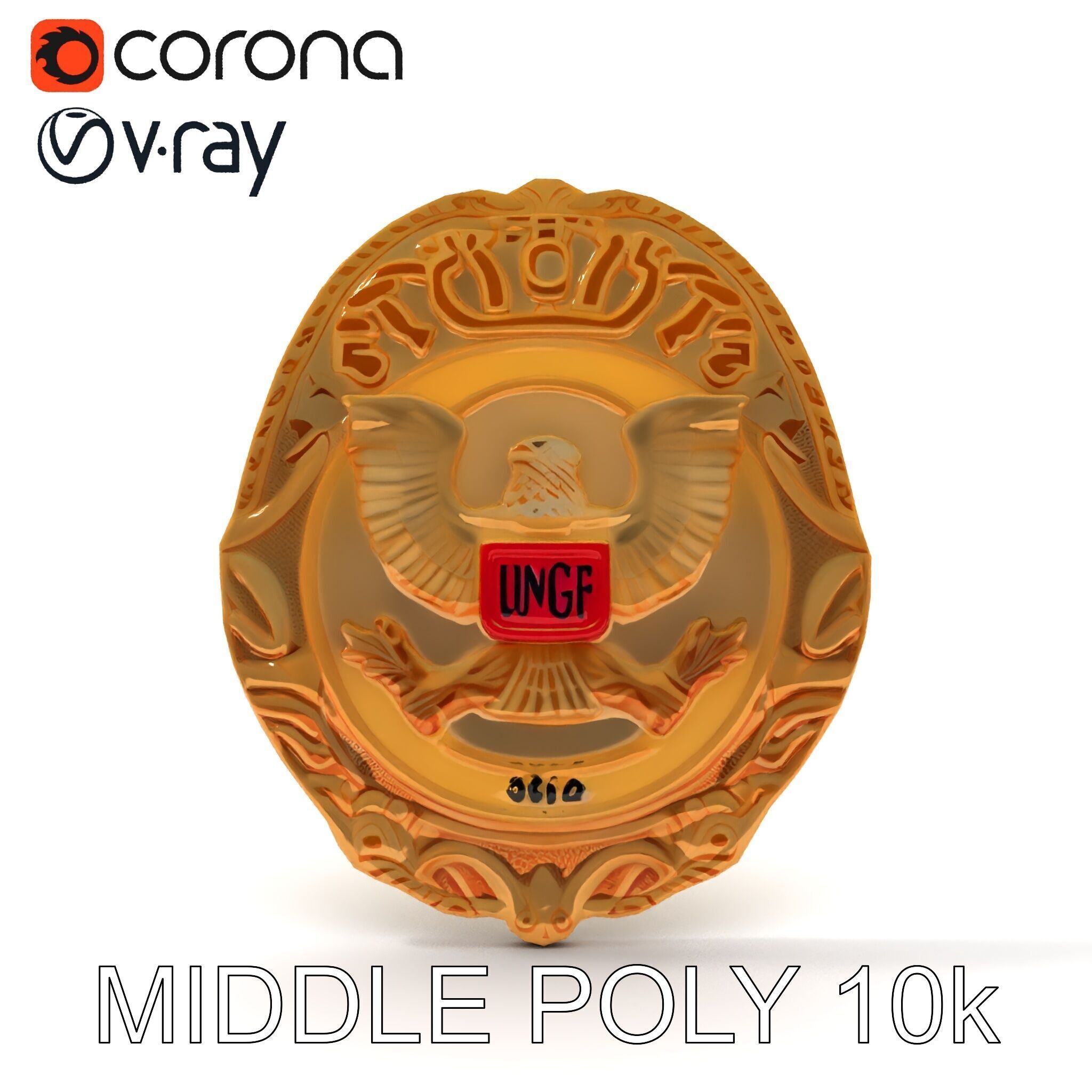 Detailed Police Badge D Model Pack Low-poly 3D model_24