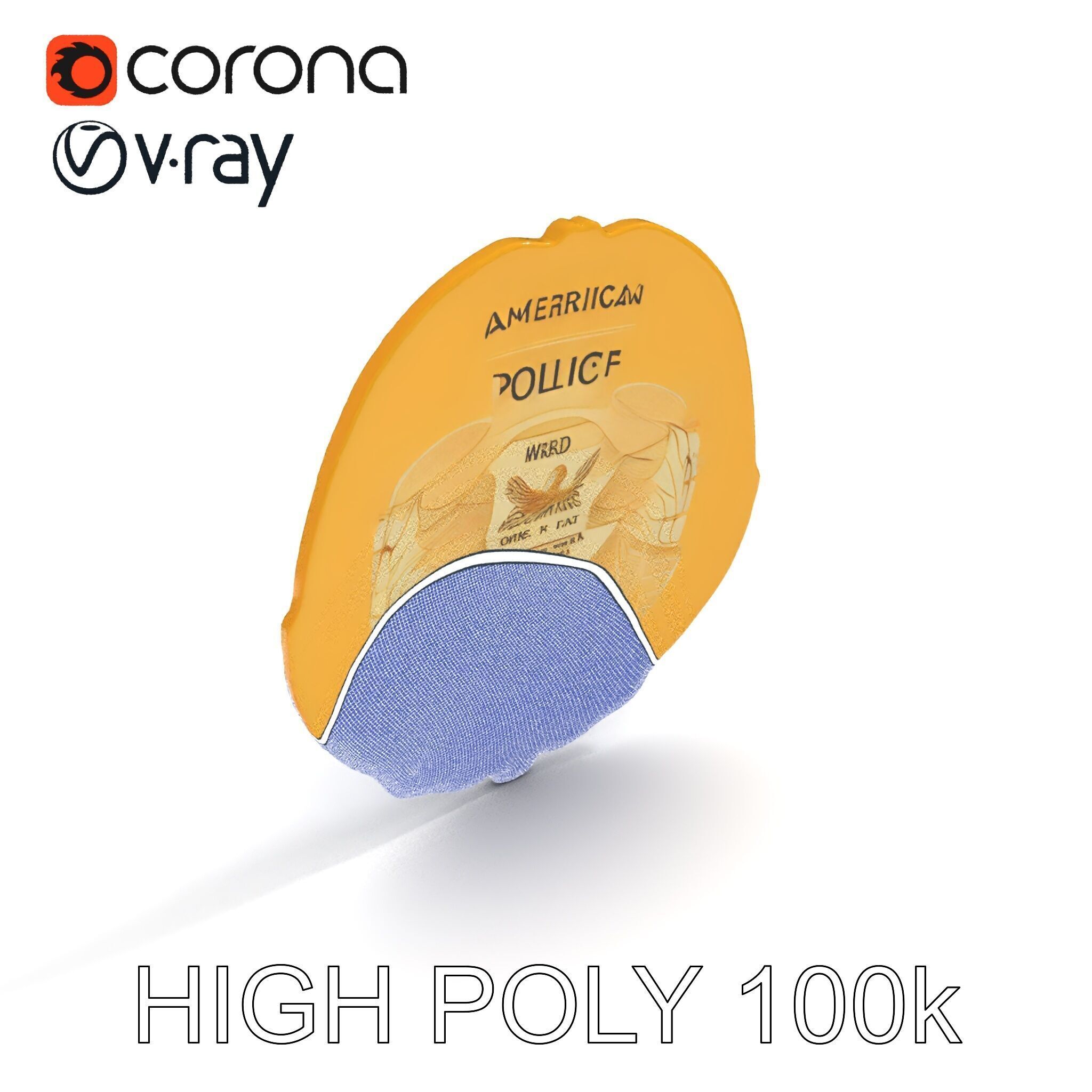 Detailed Police Badge D Model Pack Low-poly 3D model_10