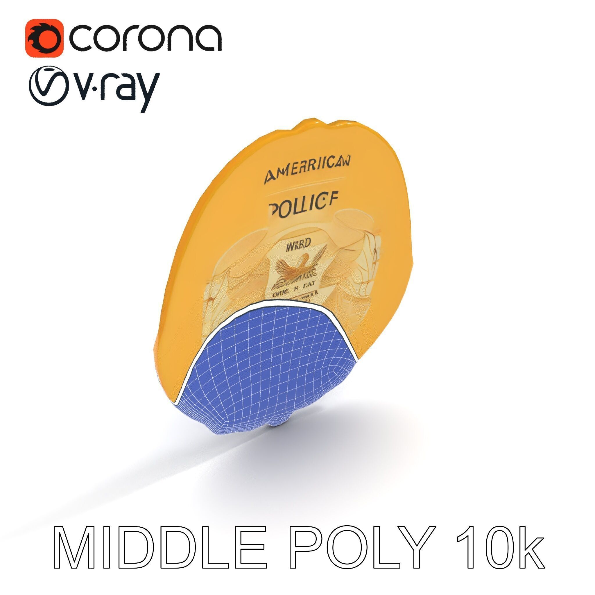 Detailed Police Badge D Model Pack Low-poly 3D model_30