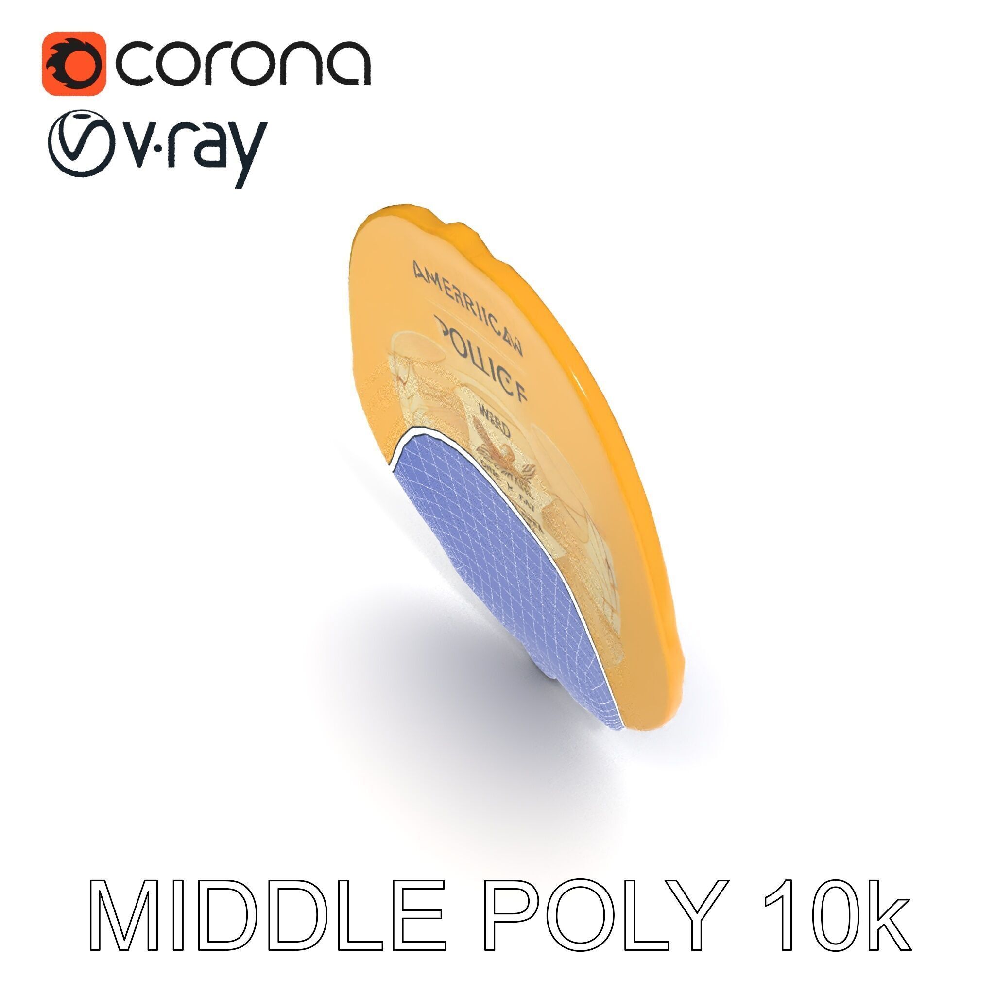 Detailed Police Badge D Model Pack Low-poly 3D model_11