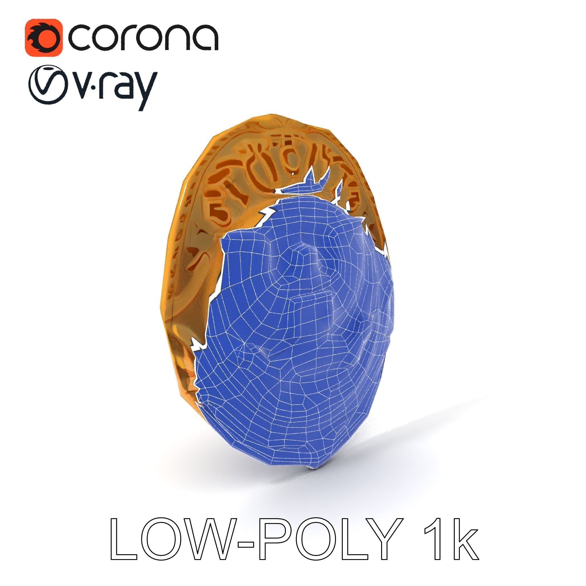 Detailed Police Badge D Model Pack Low-poly 3D model_9