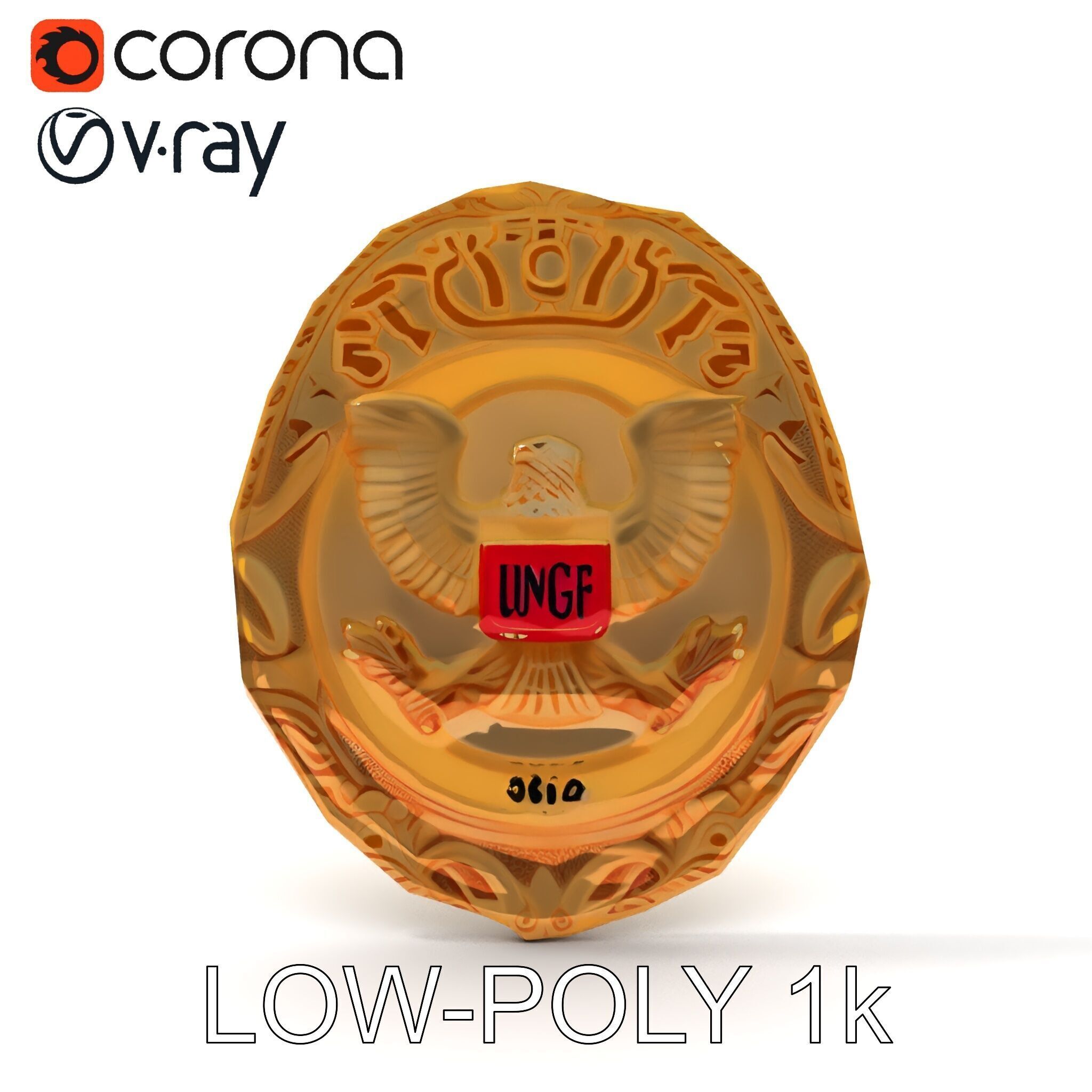 Detailed Police Badge D Model Pack Low-poly 3D model_25