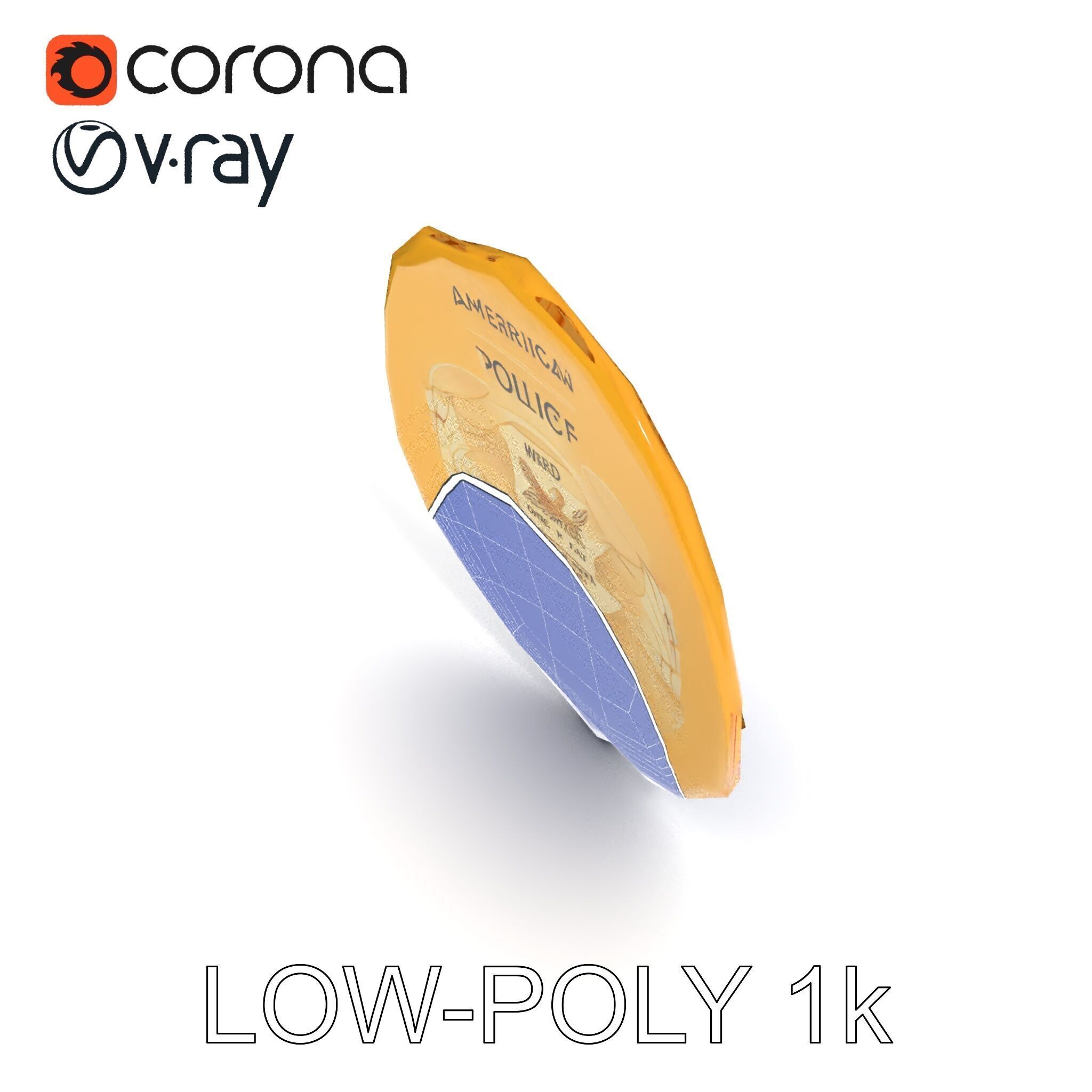 Detailed Police Badge D Model Pack Low-poly 3D model_23