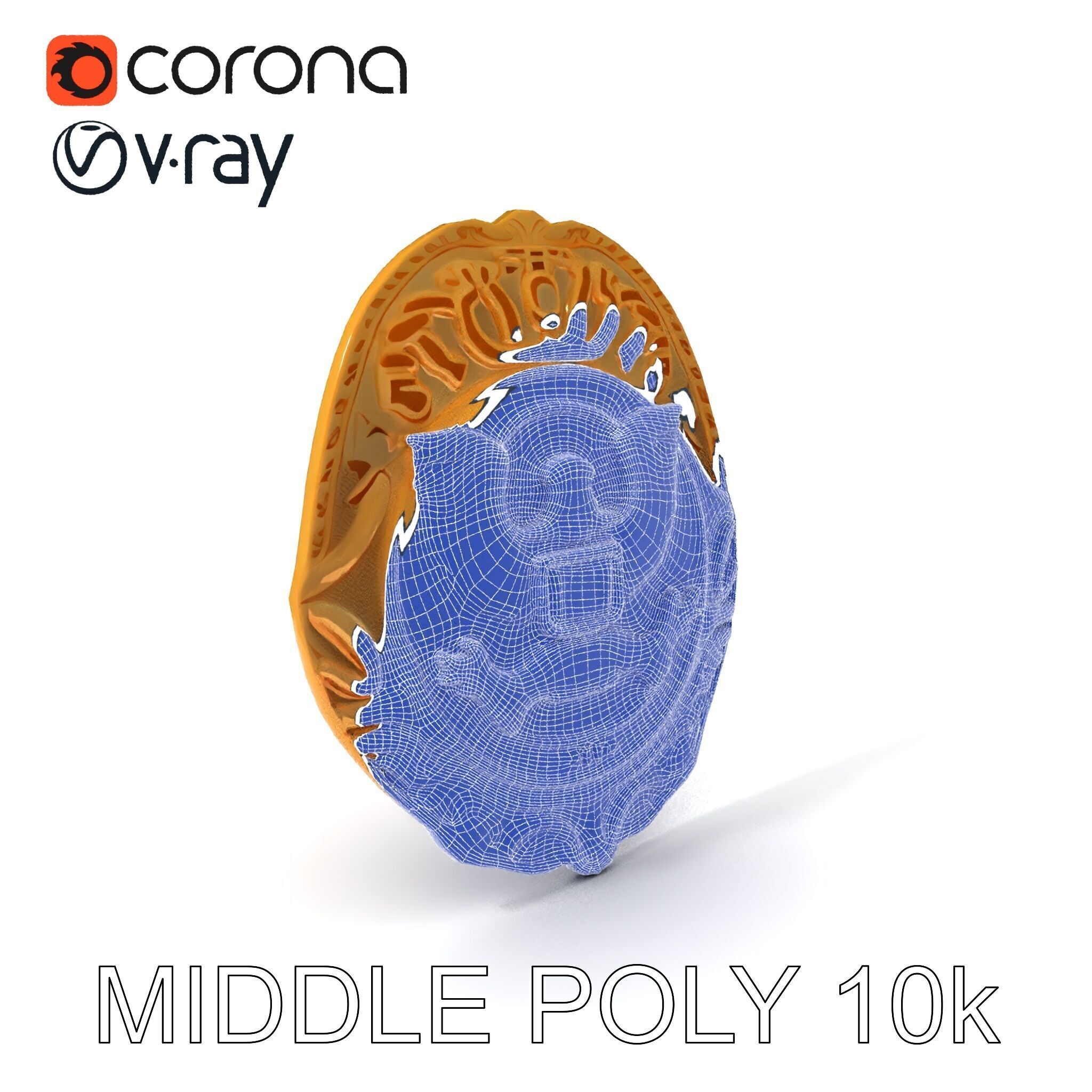 Detailed Police Badge D Model Pack Low-poly 3D model_17