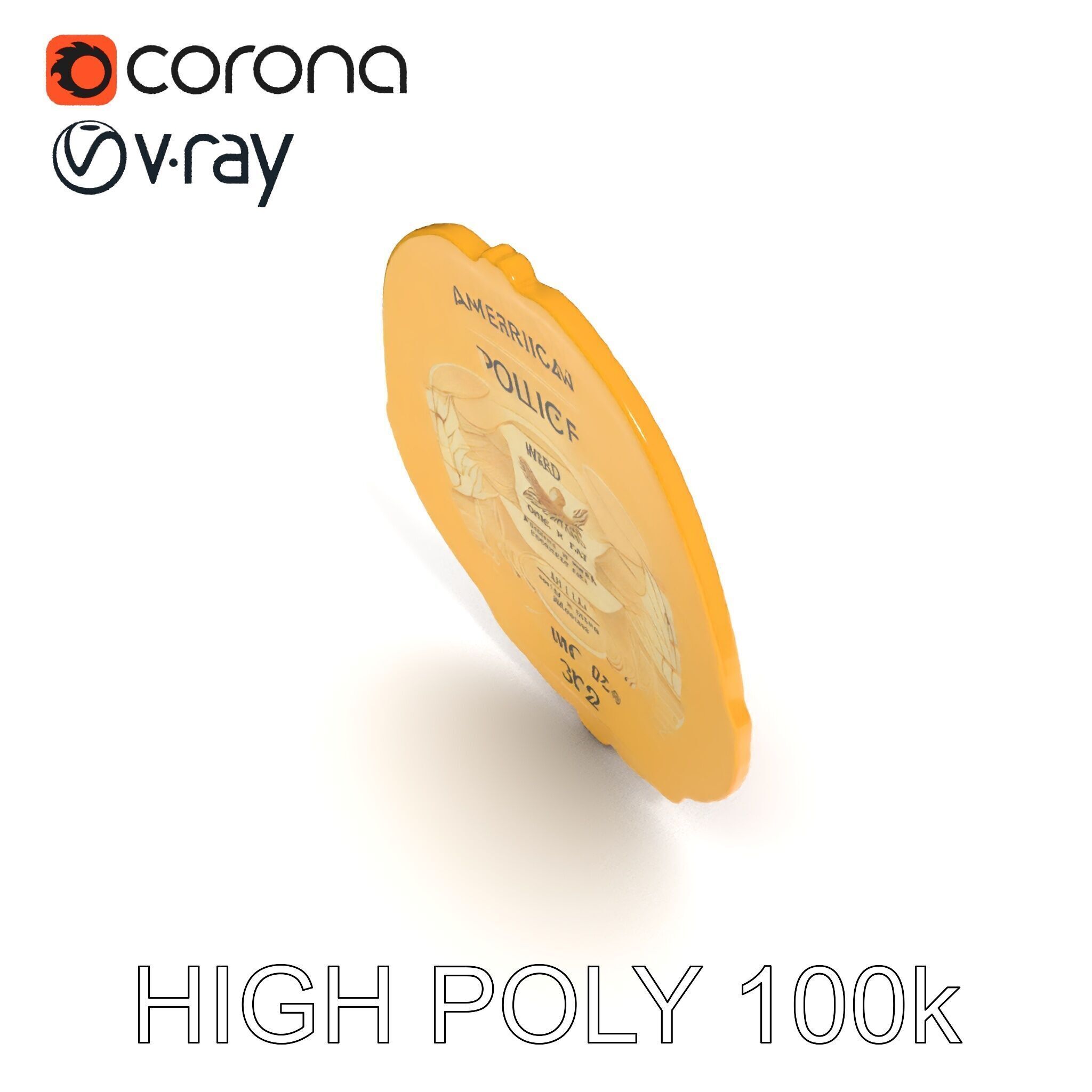 Detailed Police Badge D Model Pack Low-poly 3D model_16