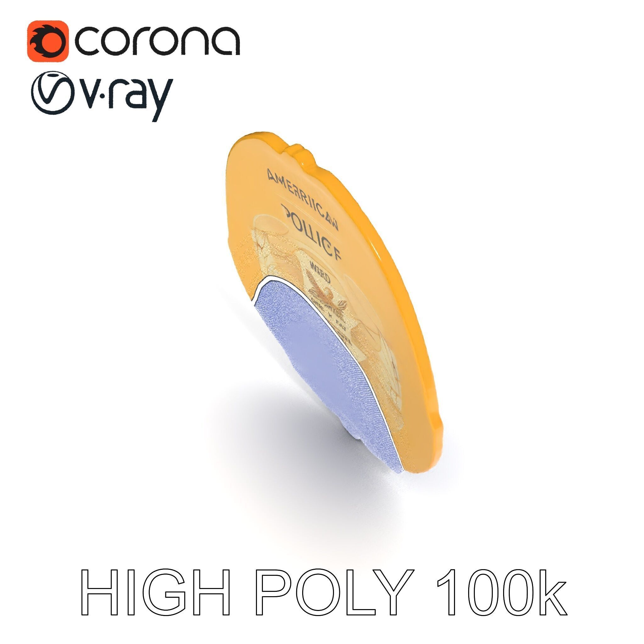 Detailed Police Badge D Model Pack Low-poly 3D model_32