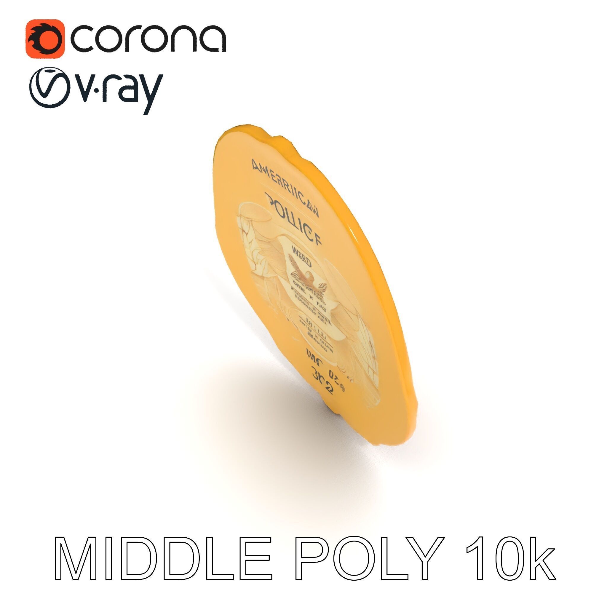 Detailed Police Badge D Model Pack Low-poly 3D model_14