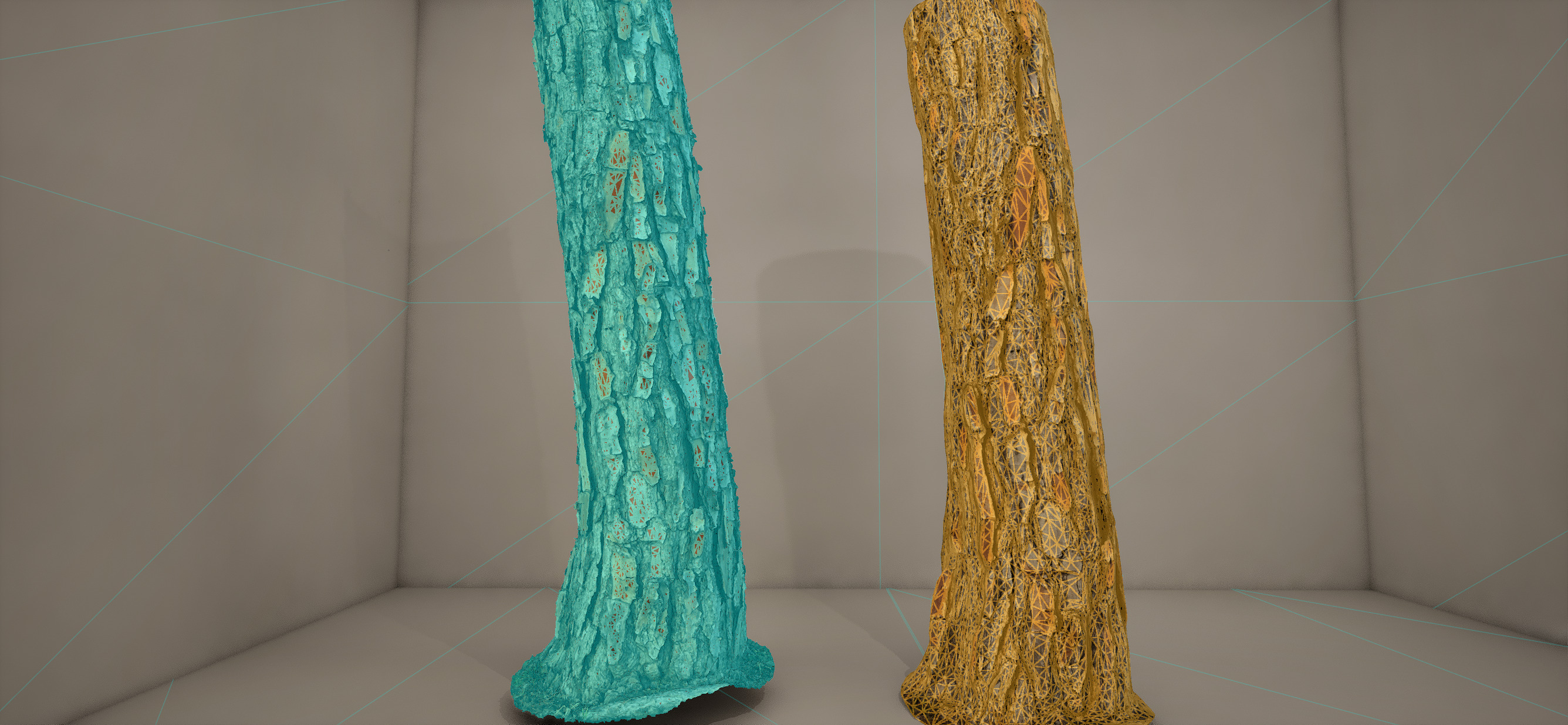 Pine Trunk 16k RAW Scan Low-poly 3D model_3