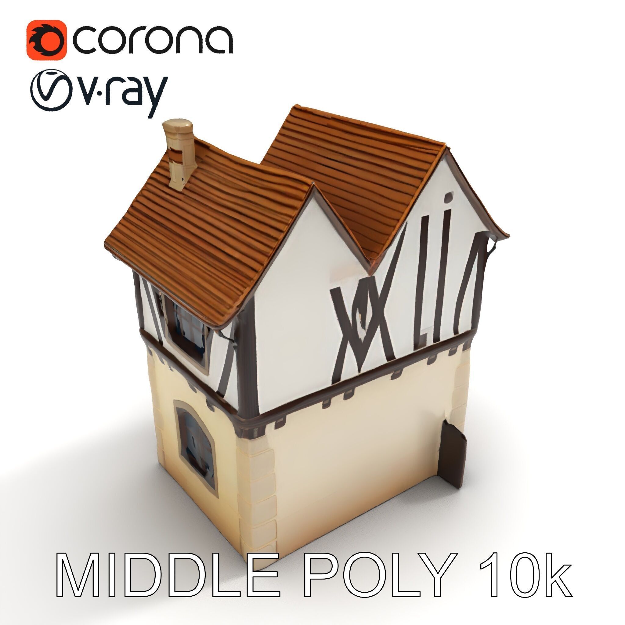 Medieval House Model Pack with Detailed Architecture Low-poly 3D model_20