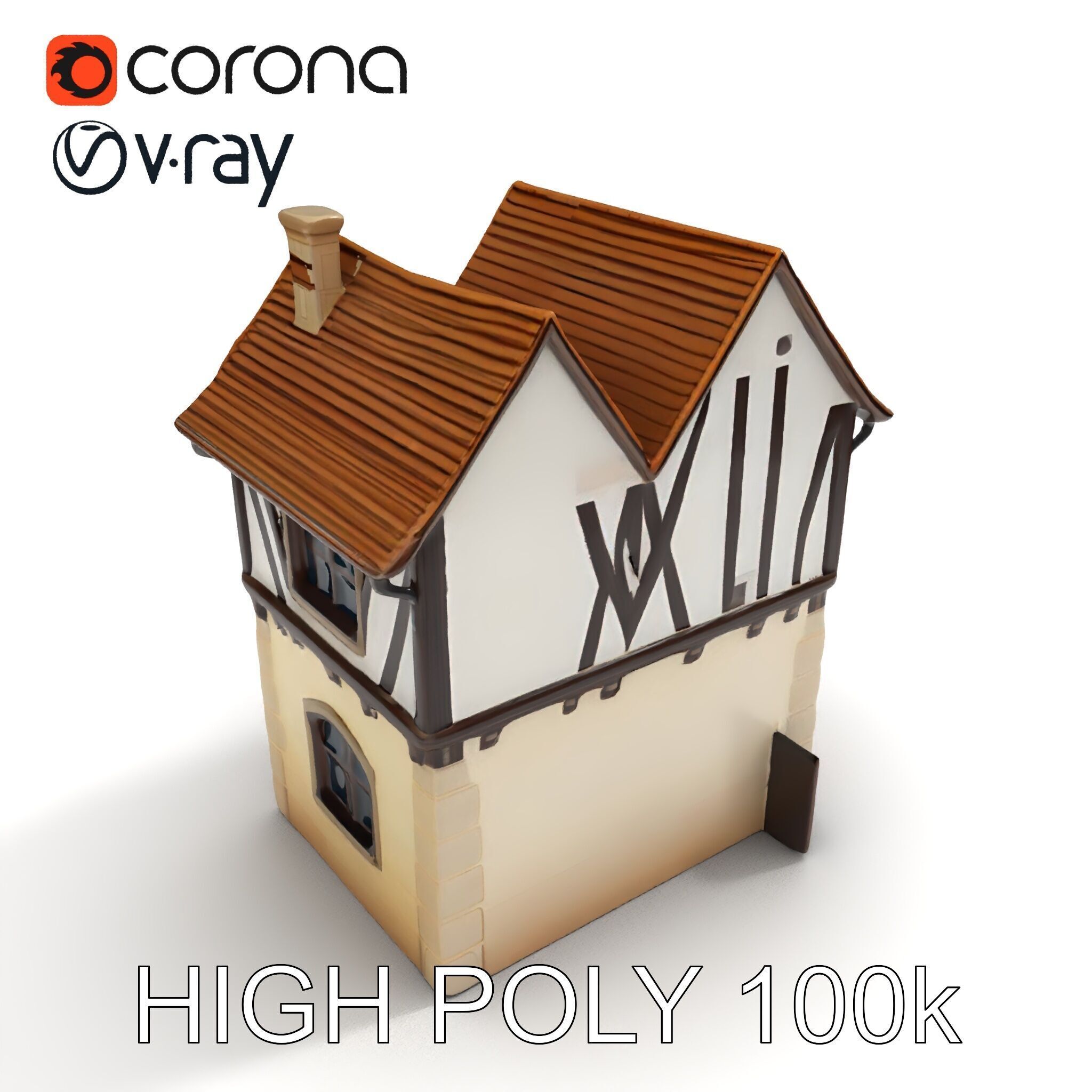 Medieval House Model Pack with Detailed Architecture Low-poly 3D model_19