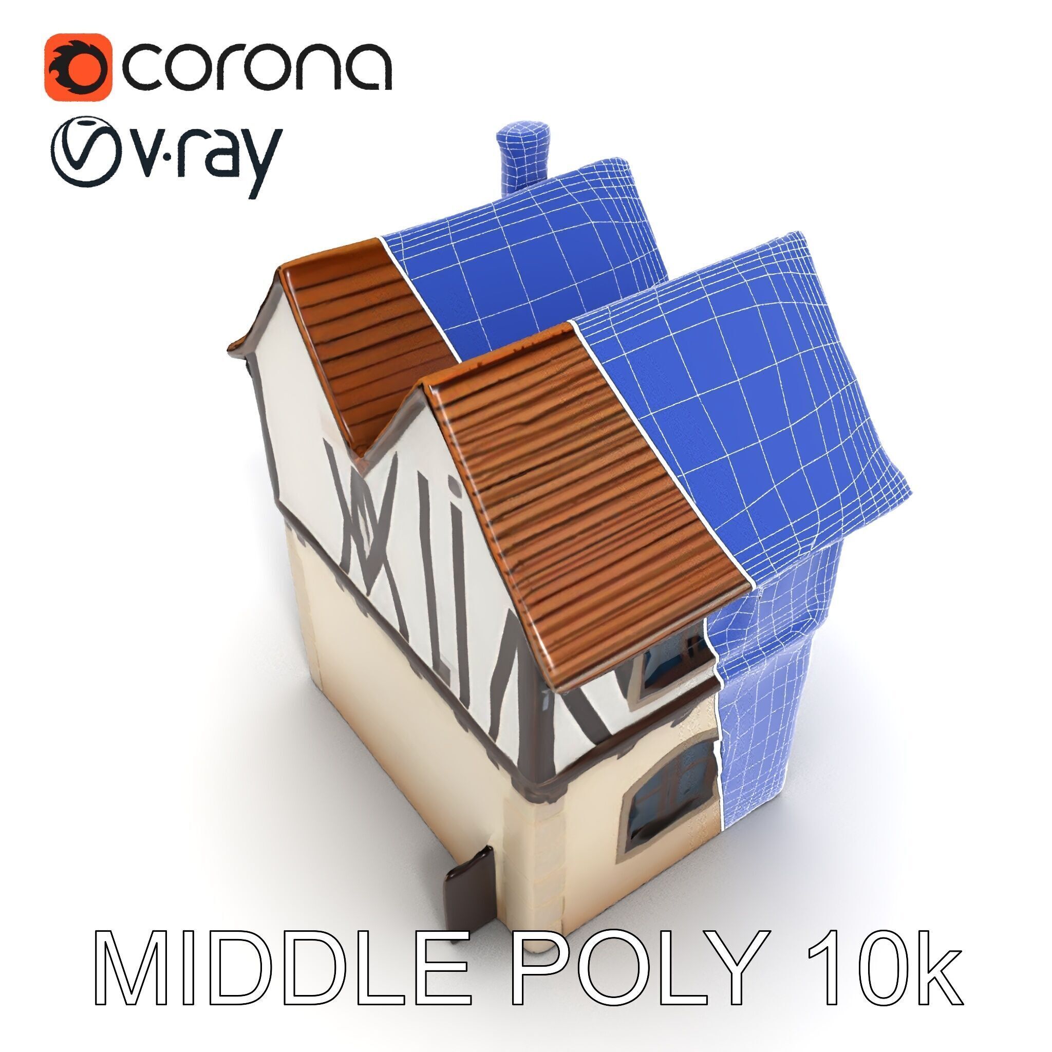 Medieval House Model Pack with Detailed Architecture Low-poly 3D model_30