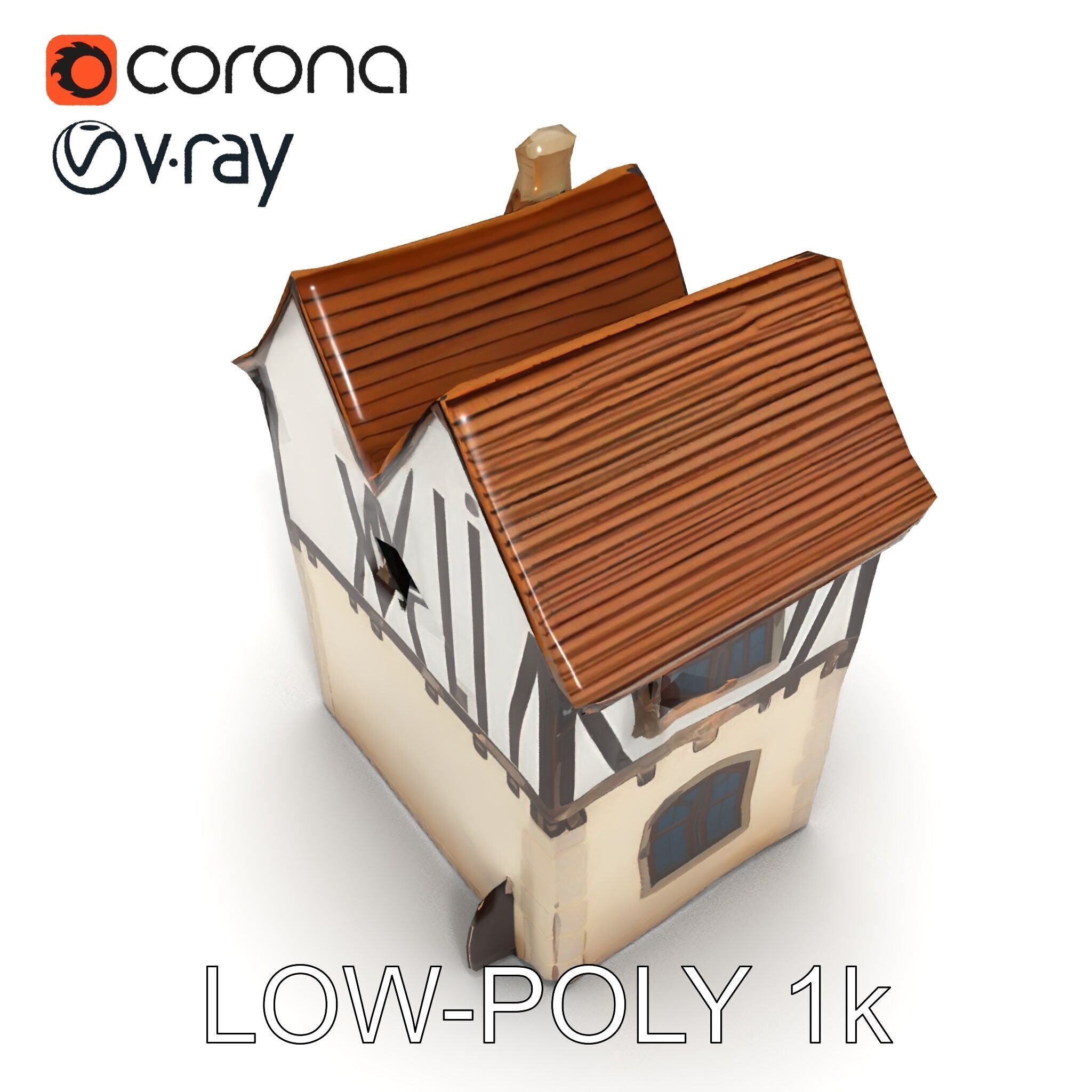 Medieval House Model Pack with Detailed Architecture Low-poly 3D model_21