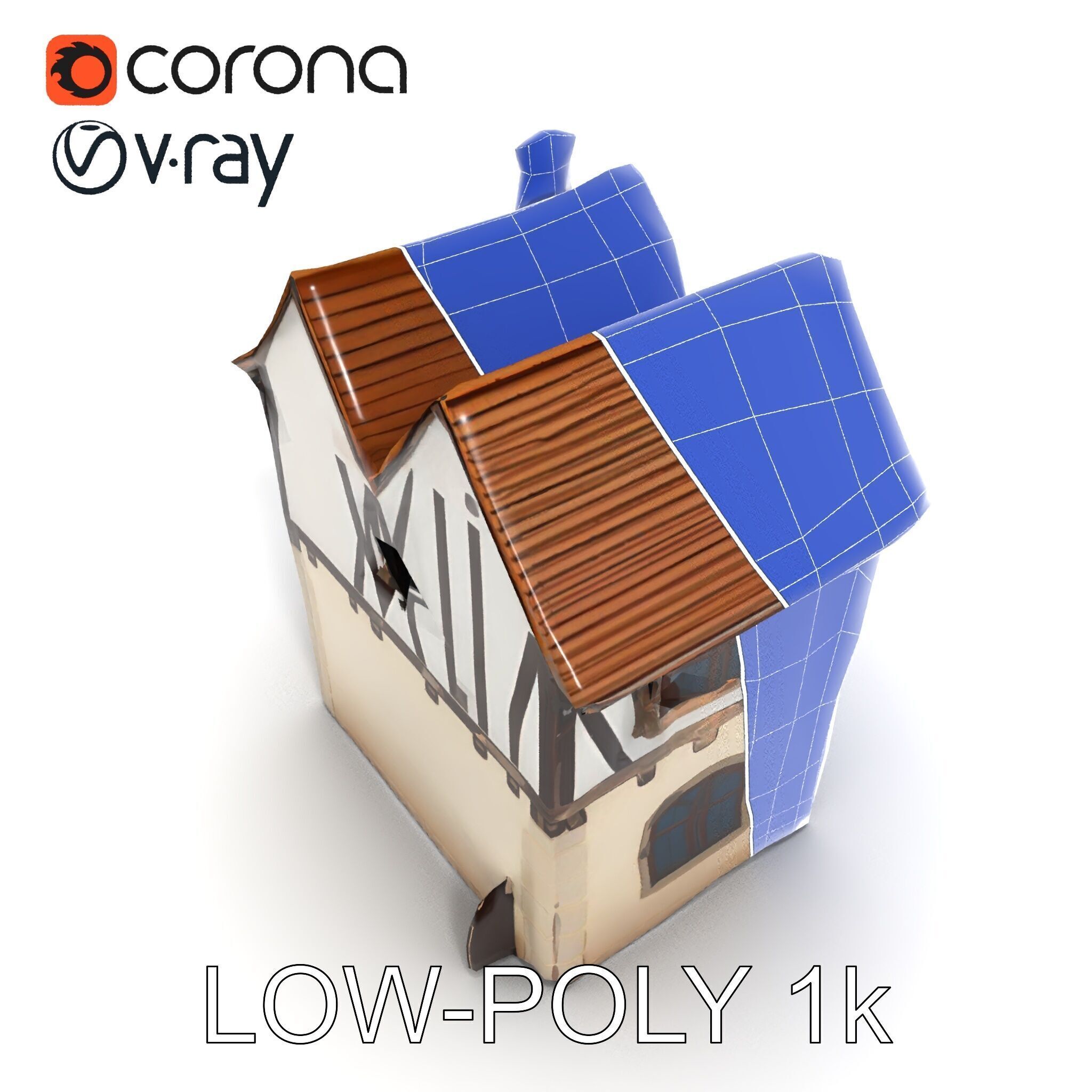 Medieval House Model Pack with Detailed Architecture Low-poly 3D model_31