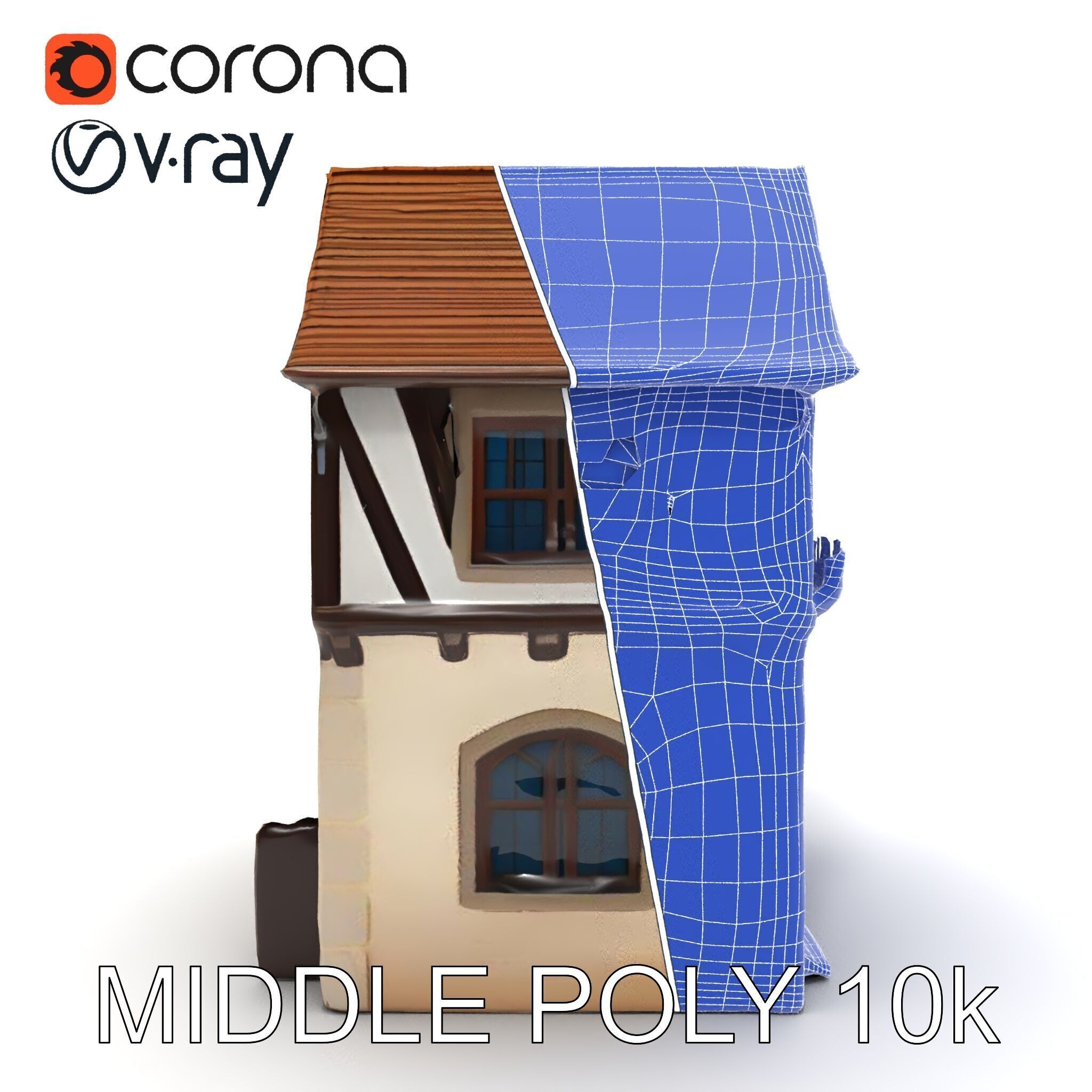 Medieval House Model Pack with Detailed Architecture Low-poly 3D model_15