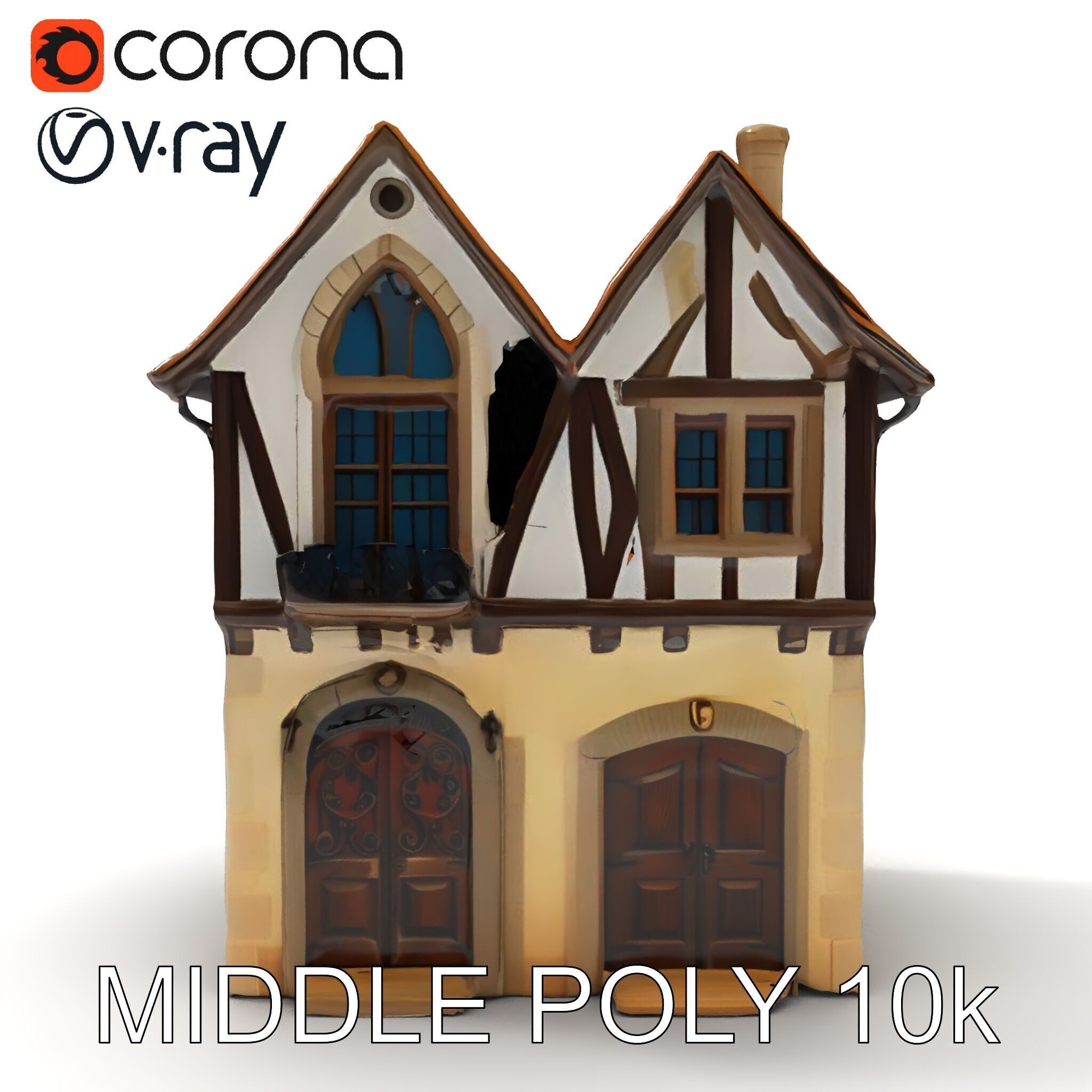 Medieval House Model Pack with Detailed Architecture Low-poly 3D model_25