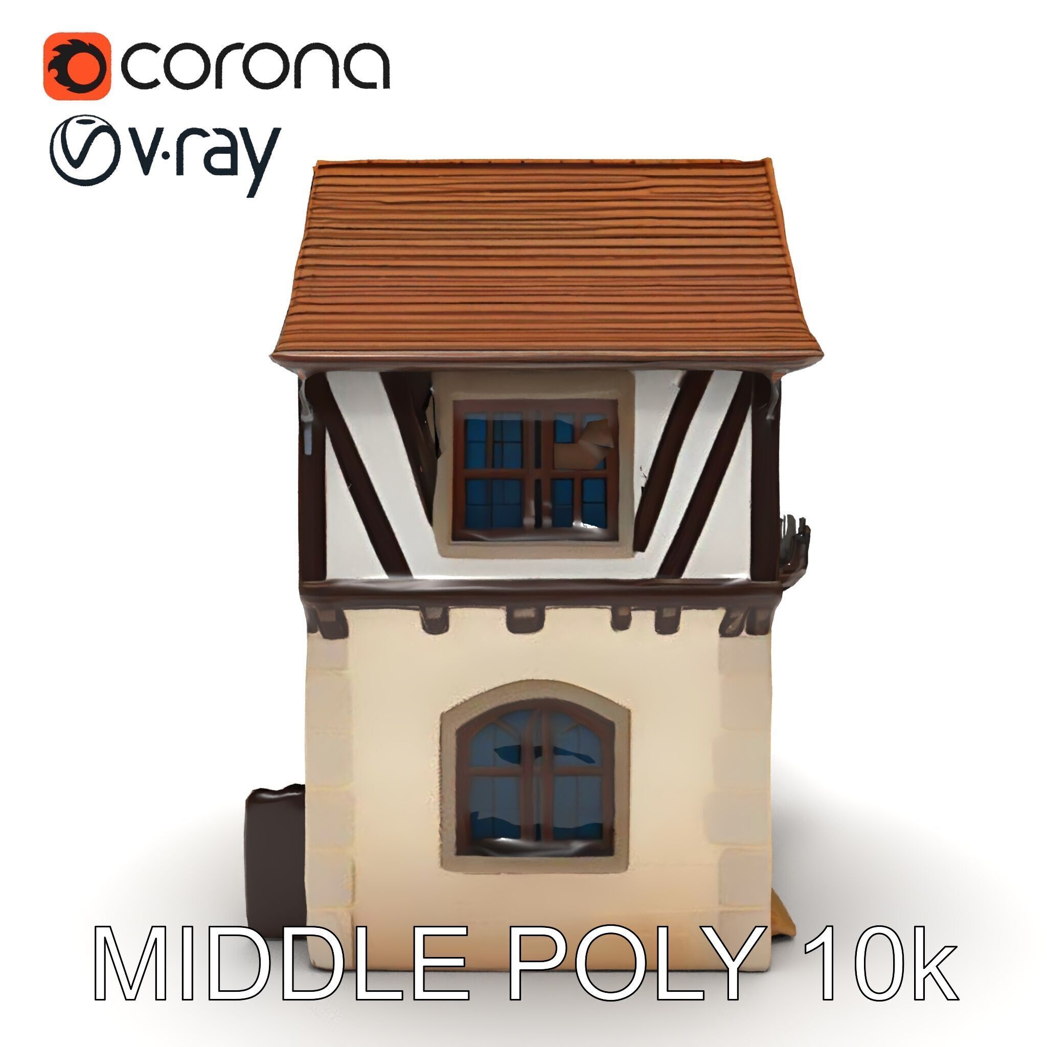 Medieval House Model Pack with Detailed Architecture Low-poly 3D model_6