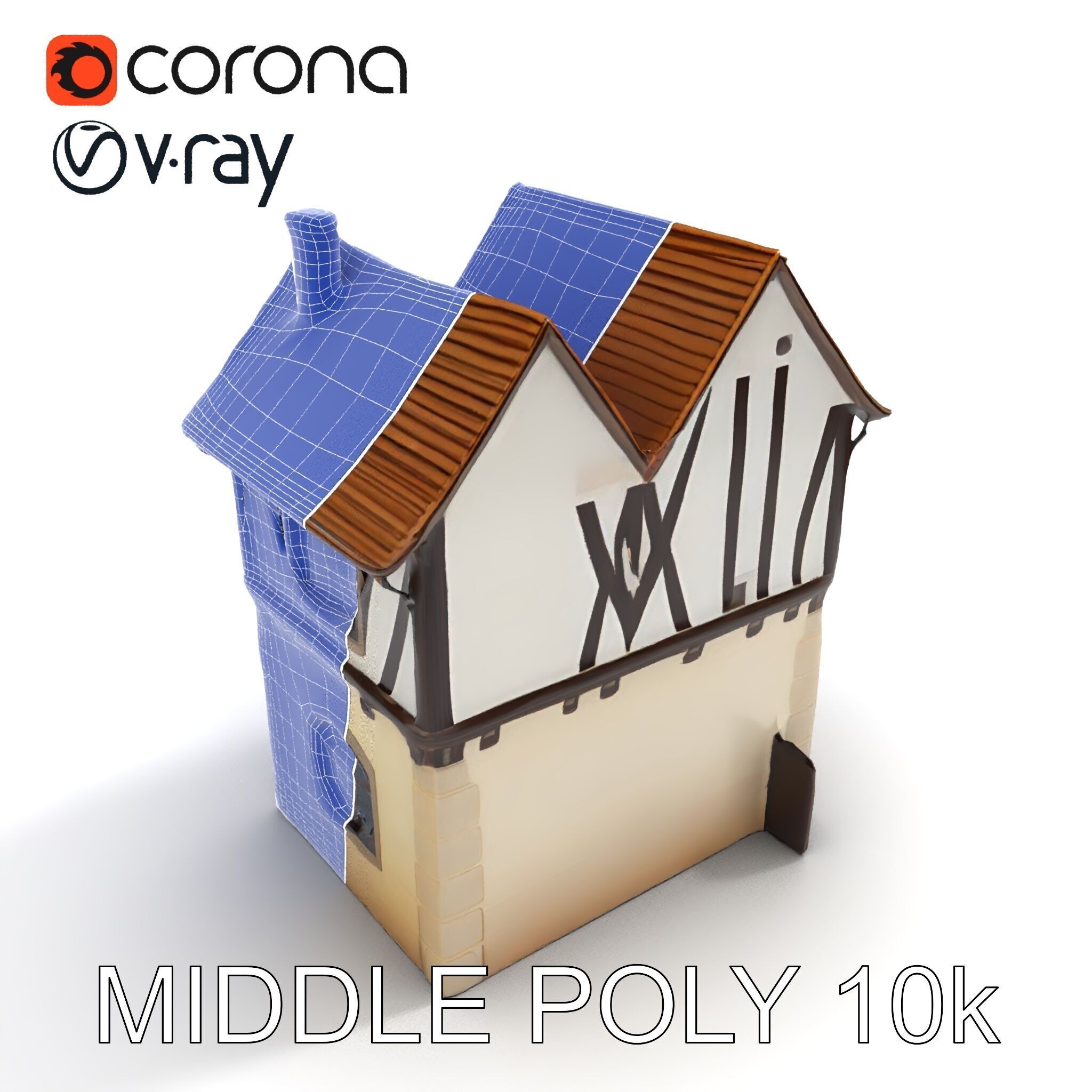 Medieval House Model Pack with Detailed Architecture Low-poly 3D model_32