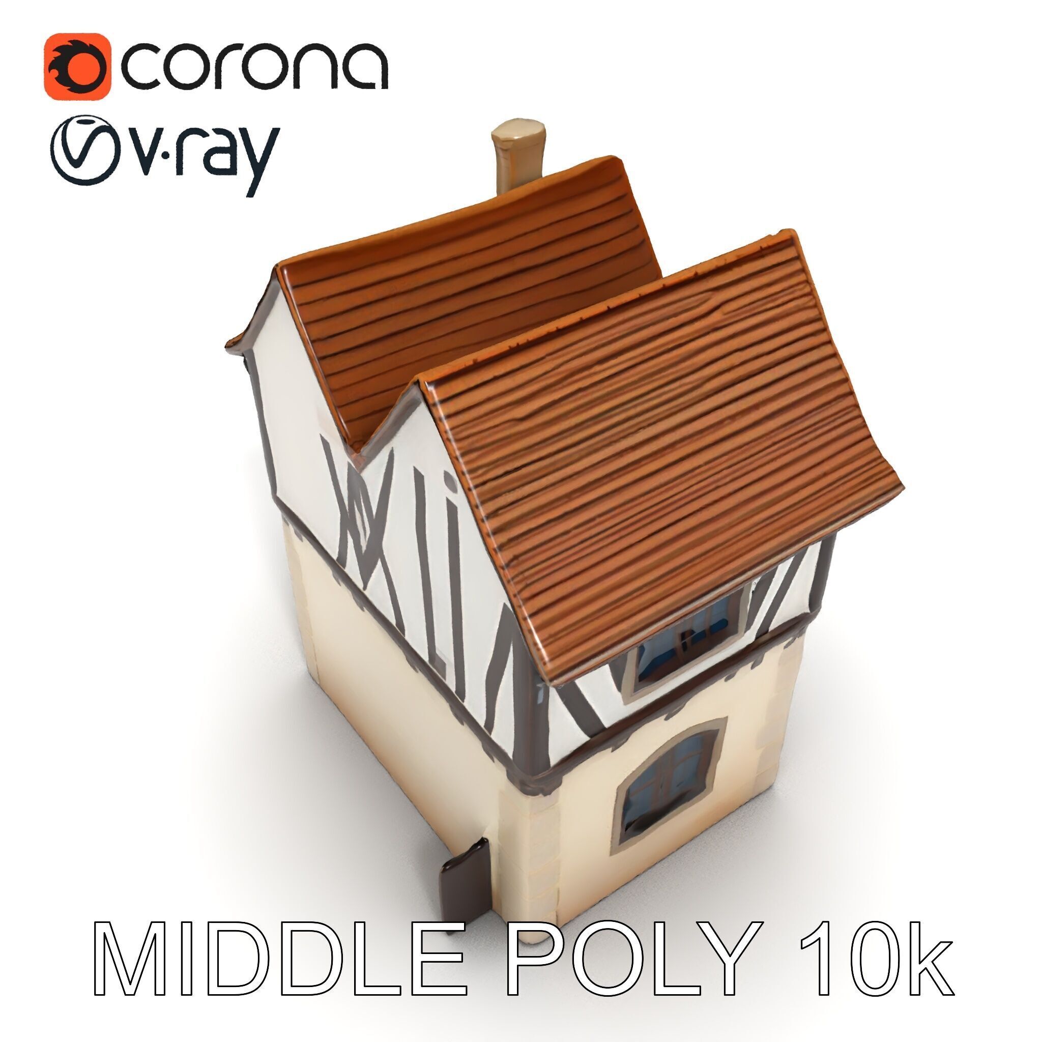 Medieval House Model Pack with Detailed Architecture Low-poly 3D model_17