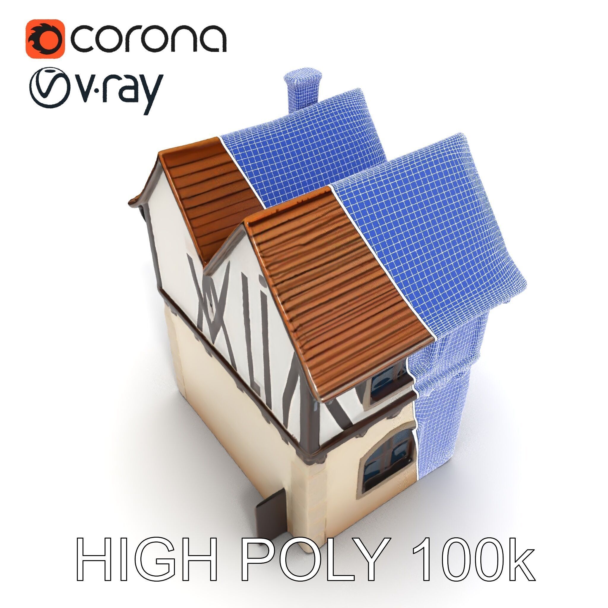 Medieval House Model Pack with Detailed Architecture Low-poly 3D model_35
