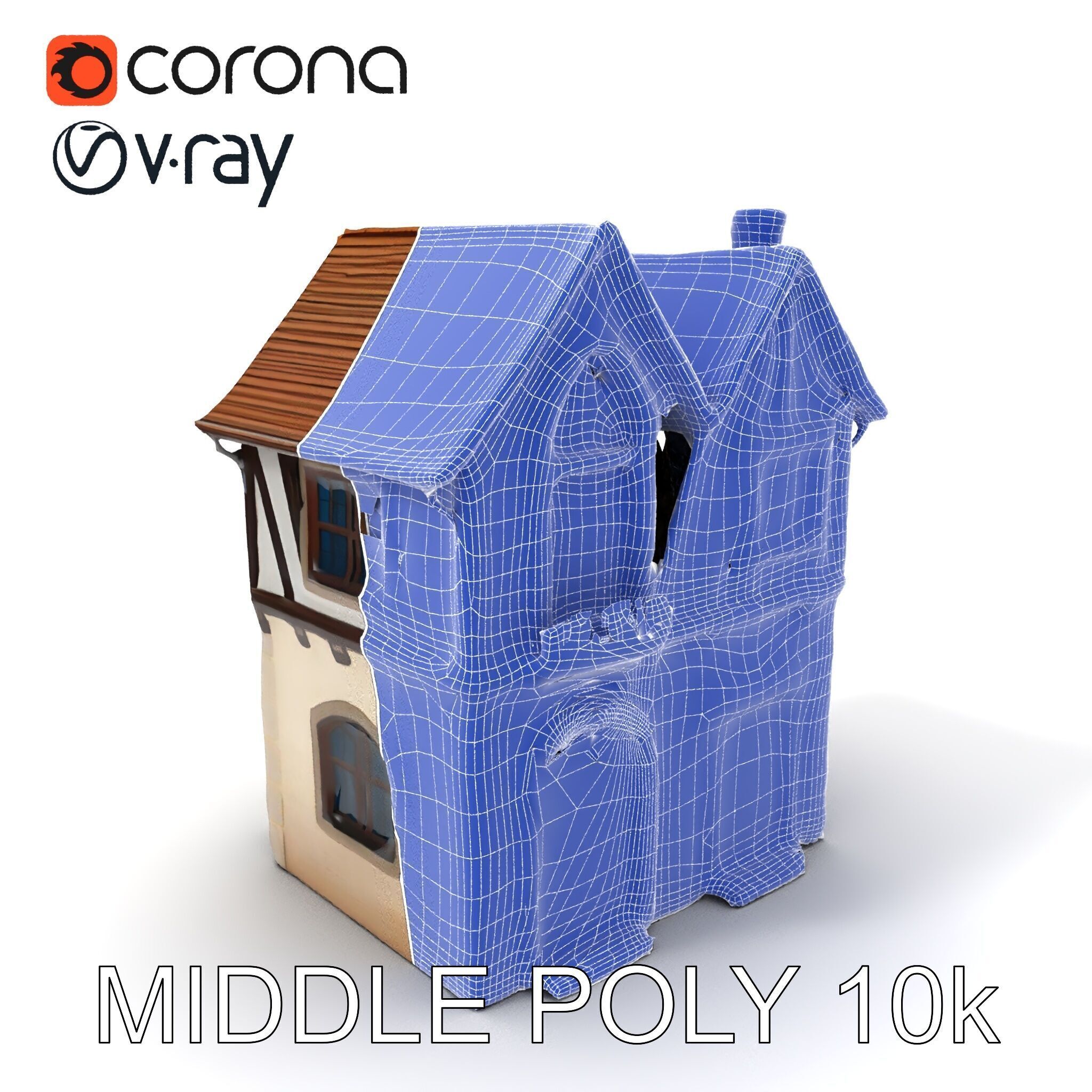 Medieval House Model Pack with Detailed Architecture Low-poly 3D model_28