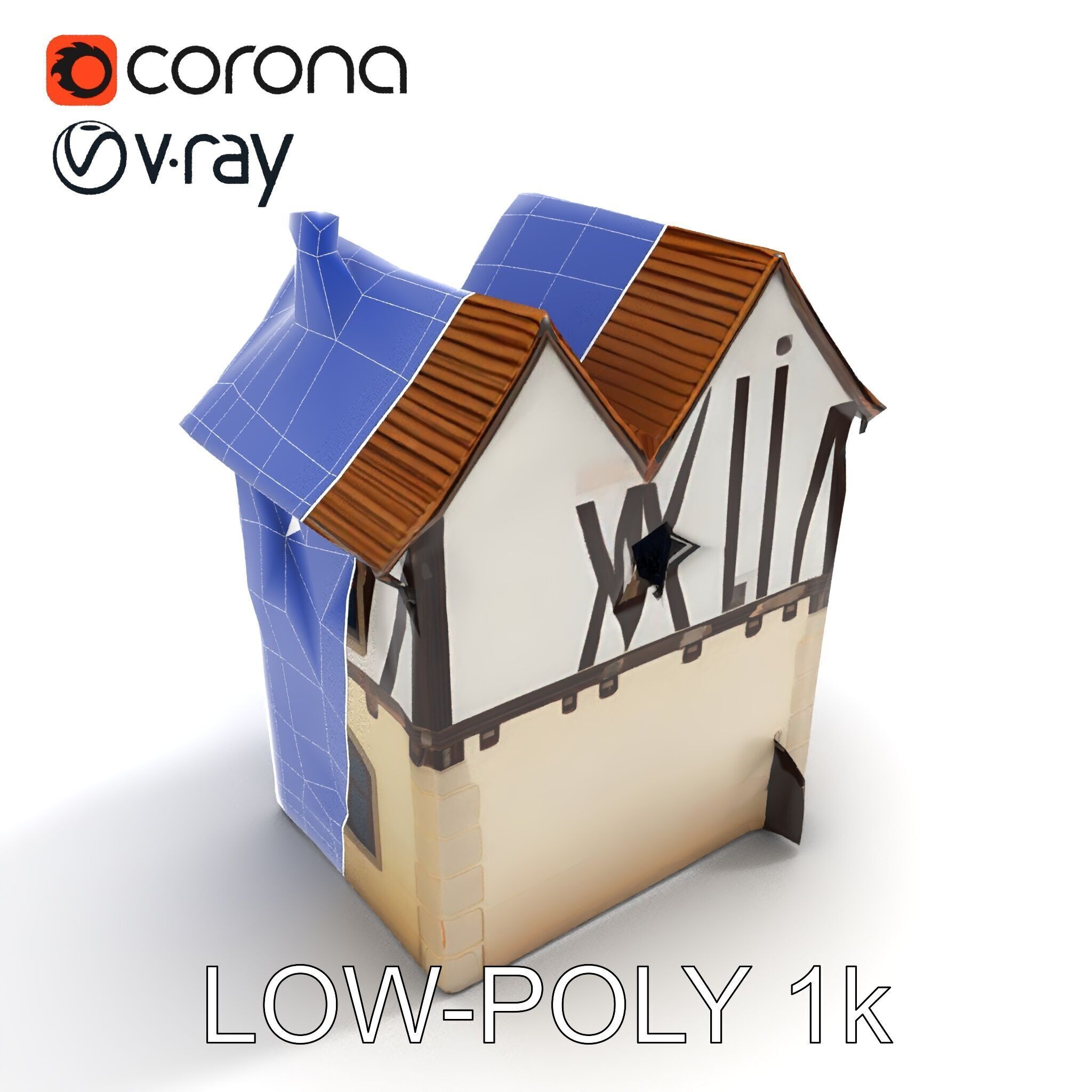 Medieval House Model Pack with Detailed Architecture Low-poly 3D model_26