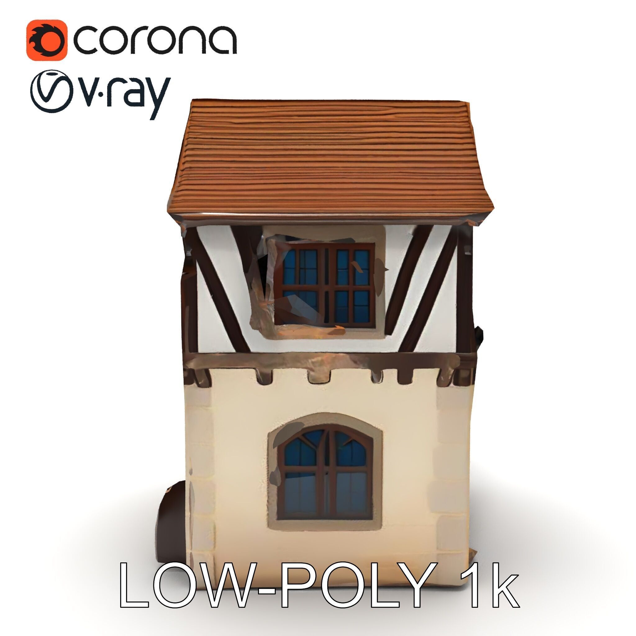Medieval House Model Pack with Detailed Architecture Low-poly 3D model_13