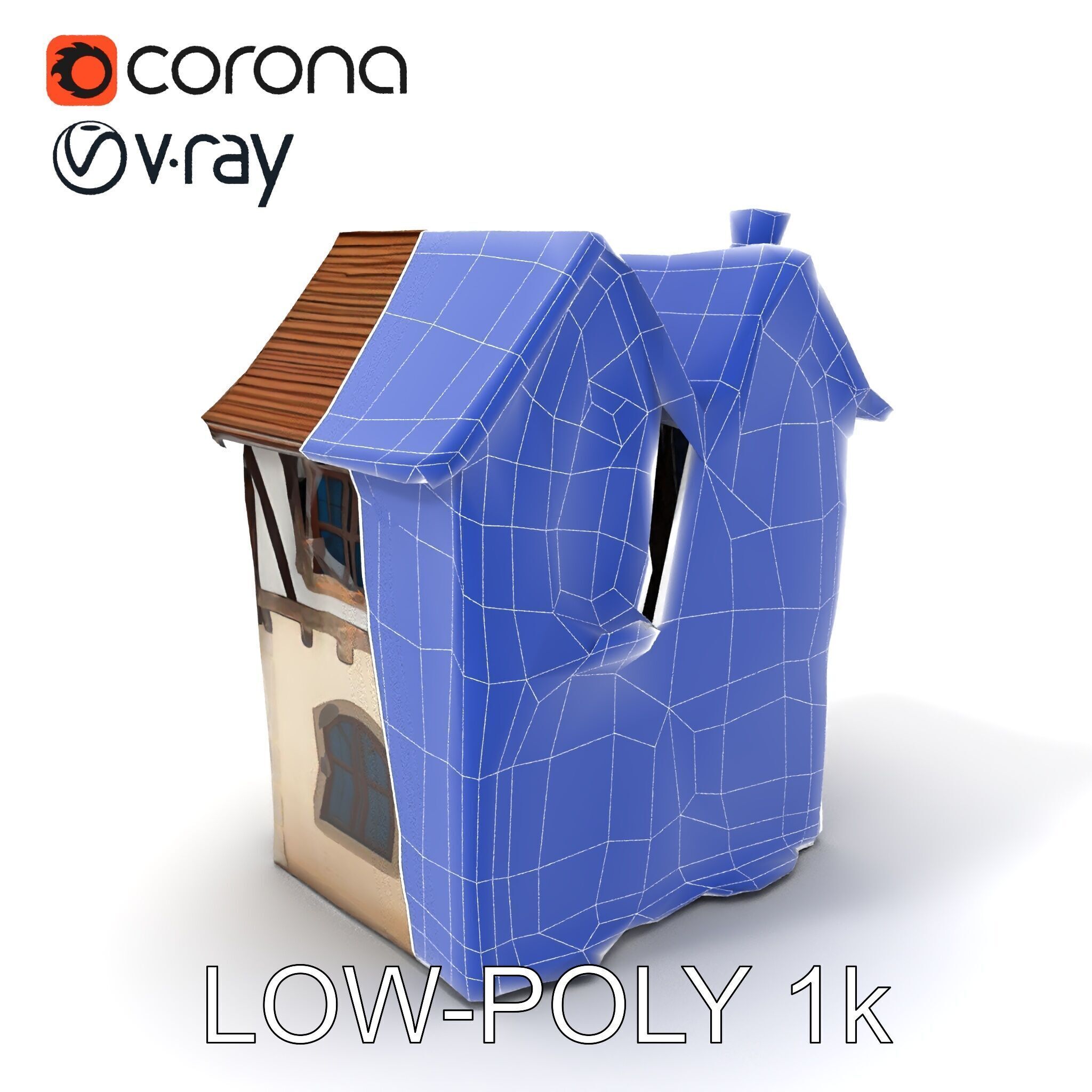 Medieval House Model Pack with Detailed Architecture Low-poly 3D model_33