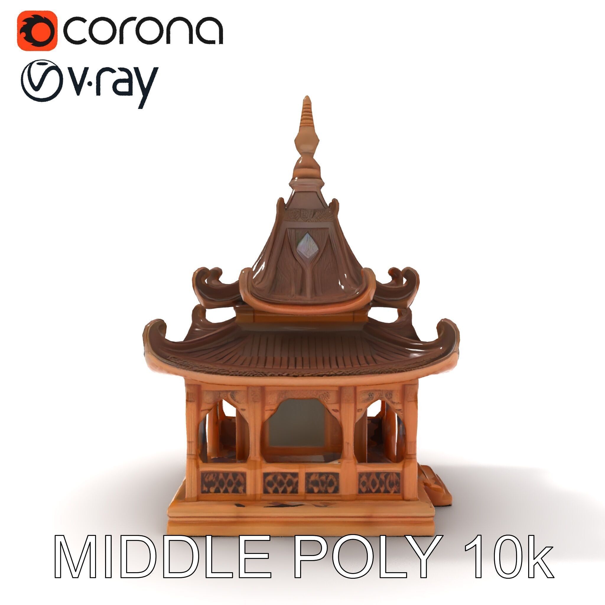 Traditional Pagoda Model Pack for Architectural Visualization Low-poly 3D model_26